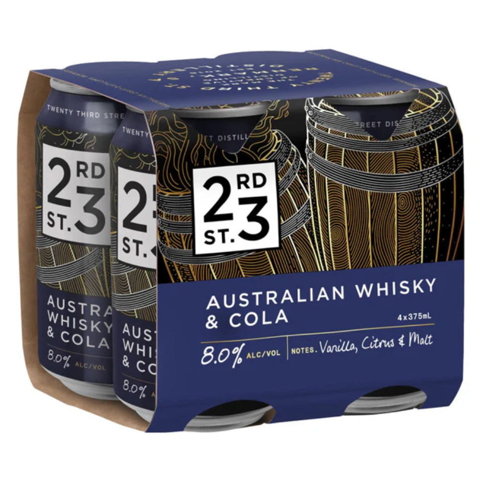 23rd Street Distillery Australian Whiskey & Cola 8% Can 375mL - Harry's Liquor