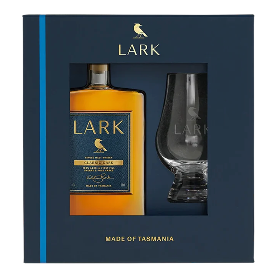 Lark Classic Cask Single Malt Australian Whisky & Glencairn Glass Gift Pack 100mL