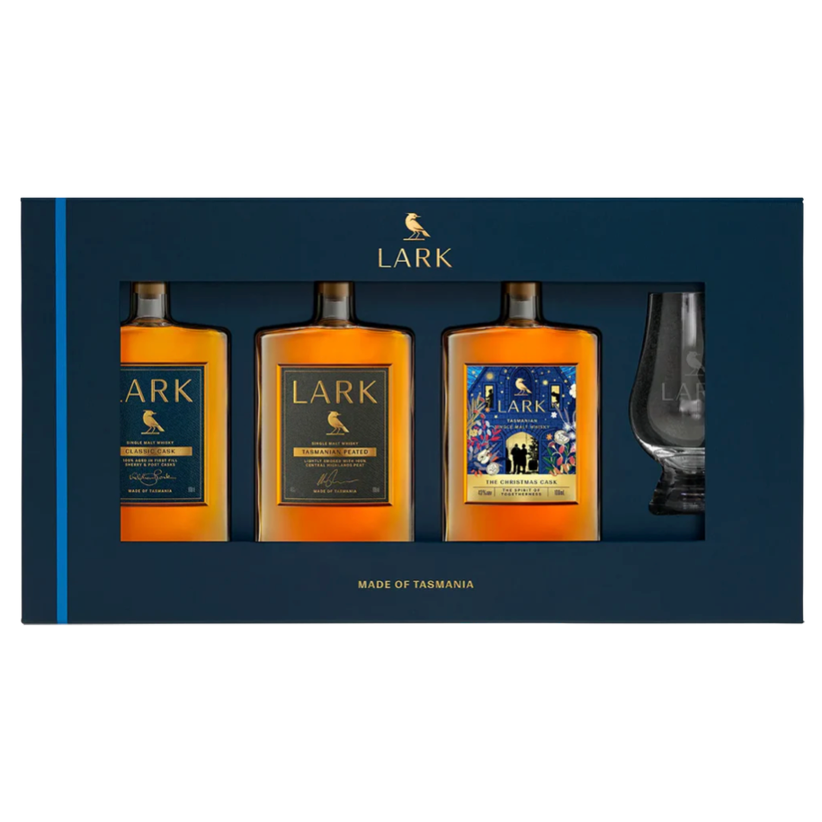 Lark The Christmas Cask Festive Flight Tasting Pack & Glencairn Glass 3 x 100mL