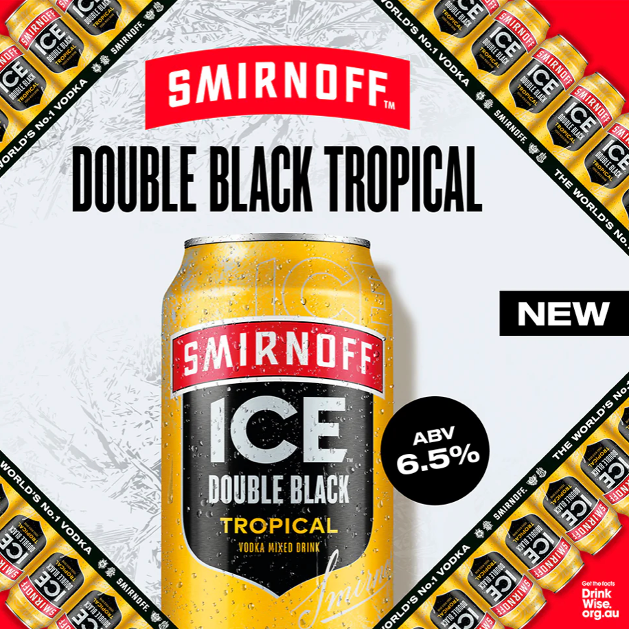 Smirnoff Ice Double Black Tropical Vodka 6.5% Can 375mL