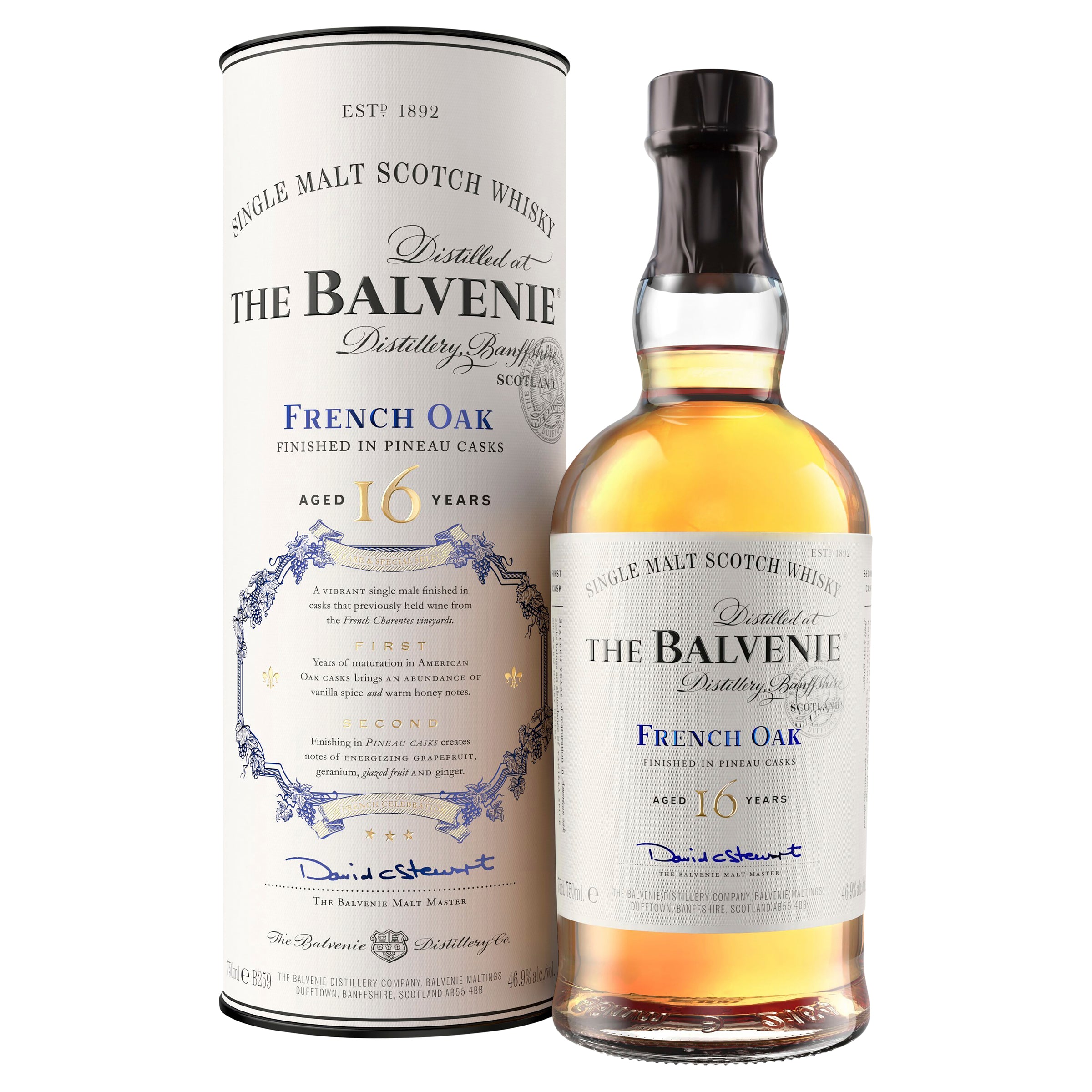 The Balvenie 16 Year Old French Oak Pineau Cask Single Malt Scotch Whisky 700mL