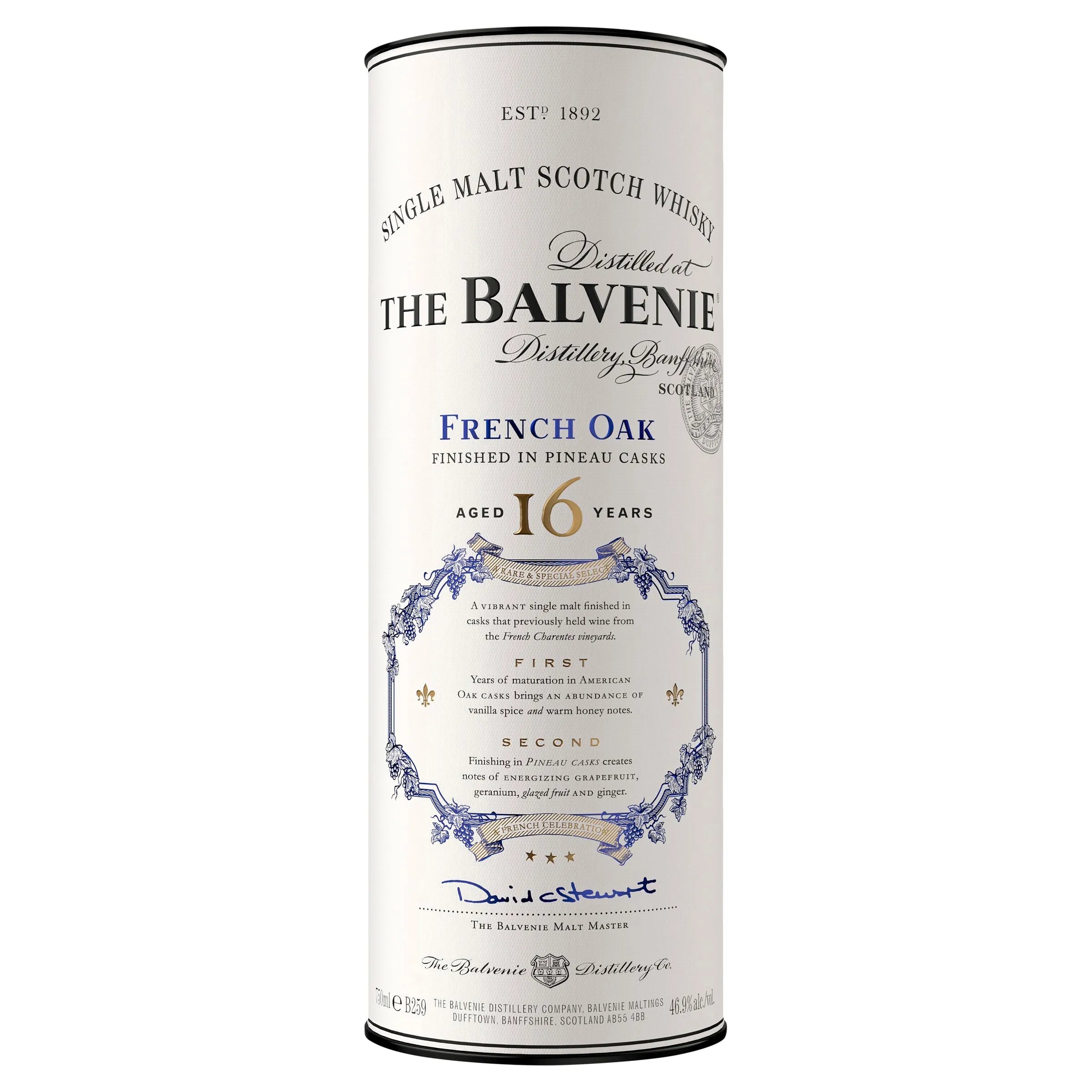 The Balvenie 16 Year Old French Oak Pineau Cask Single Malt Scotch Whisky 700mL