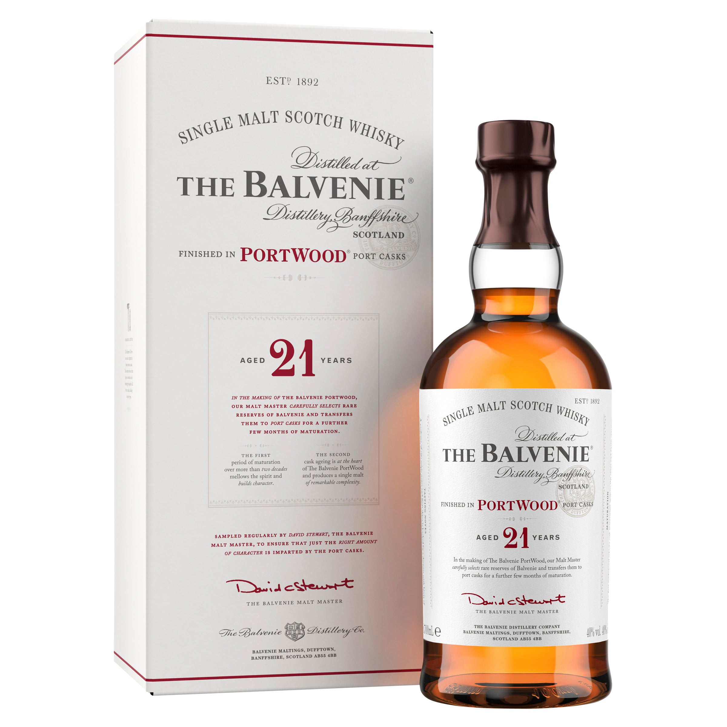 The Balvenie 21 Year Old Portwood Single Malt Scotch Whisky 700mL