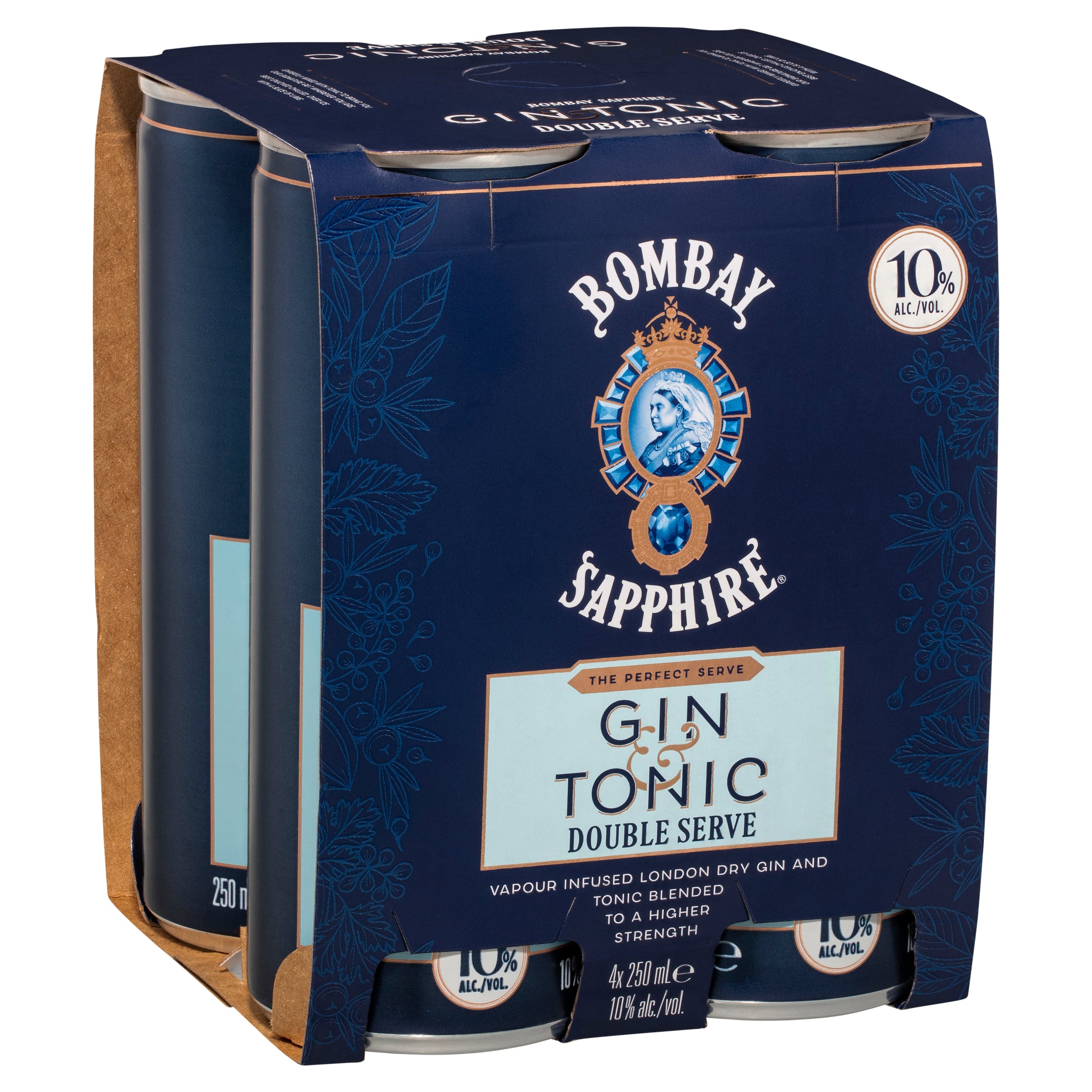 Bombay Sapphire Gin & Tonic Double Serve 10% Can 250mL