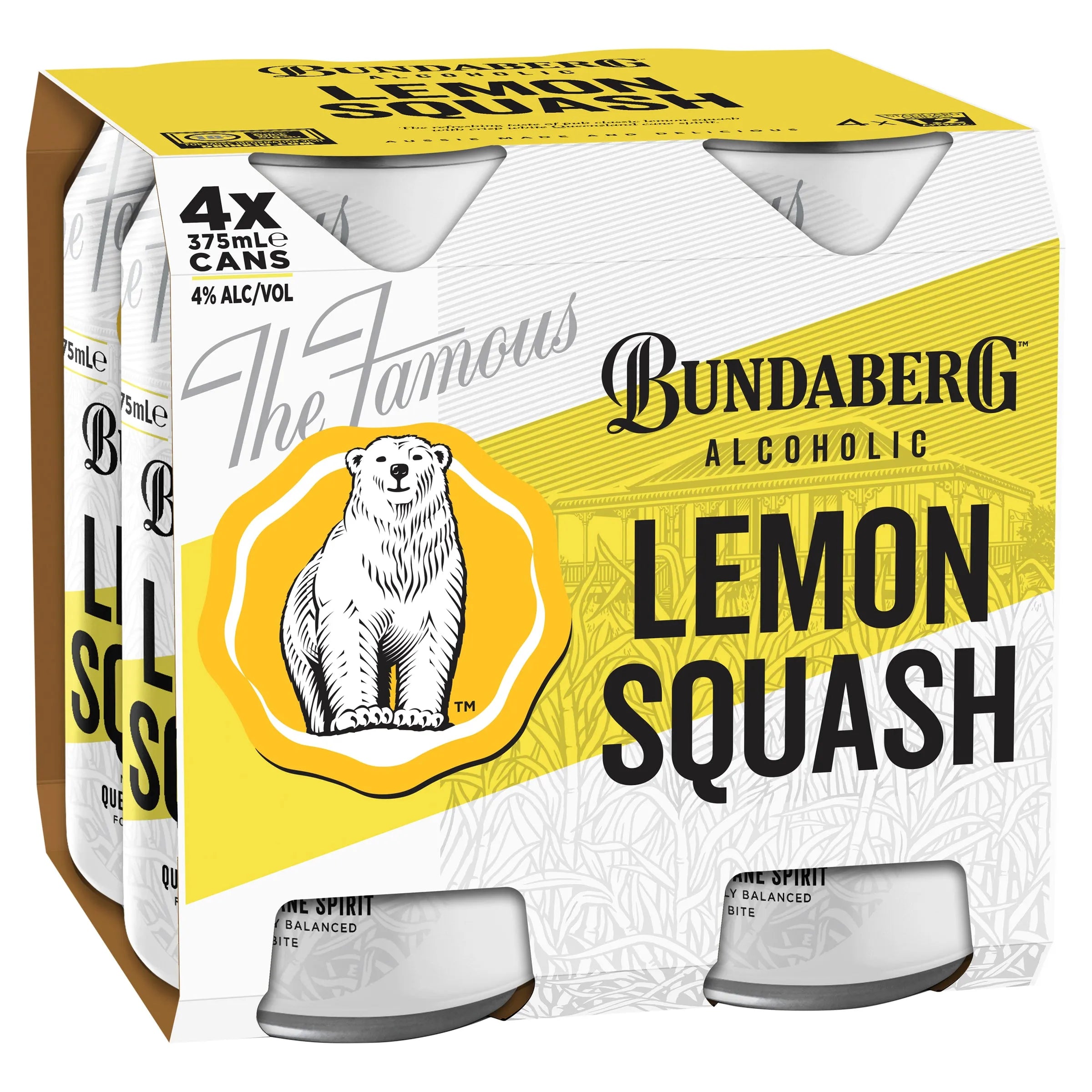 Bundaberg Alcoholic Lemon Squash Can 375mL - Harry's Liquor