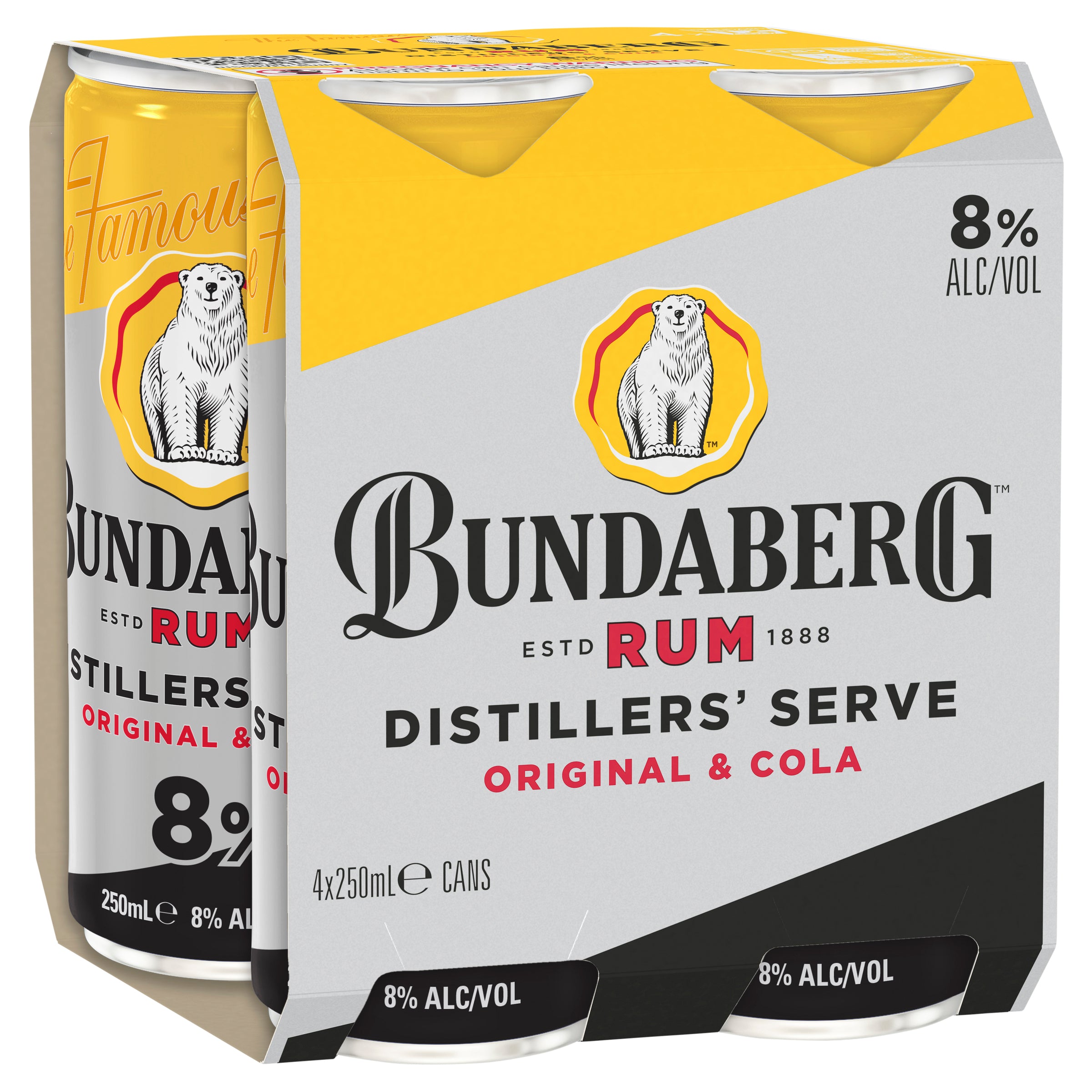 Bundaberg Rum & Cola Distillers Serve 8% Can 250mL - Harry's Liquor