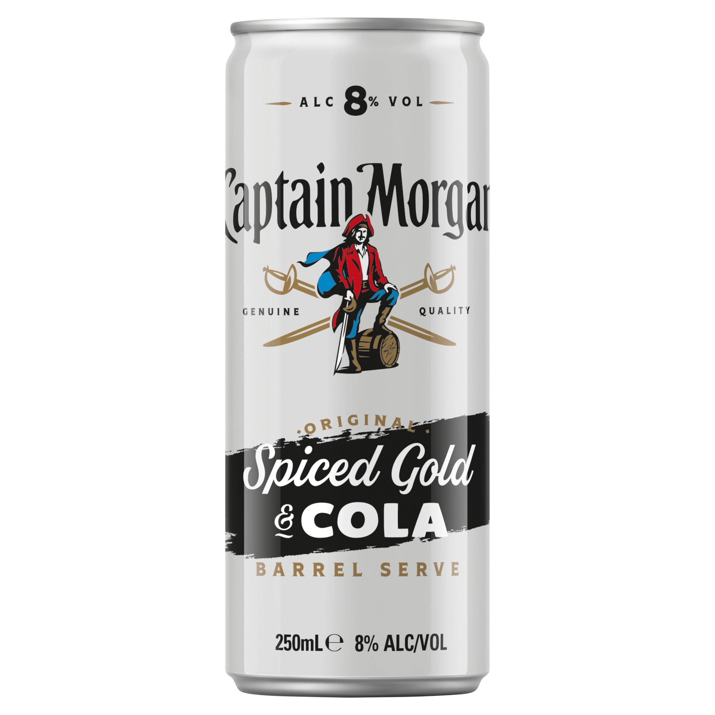 Captain Morgan & Cola Barrel Serve 8% Can 250mL - Harry's Liquor