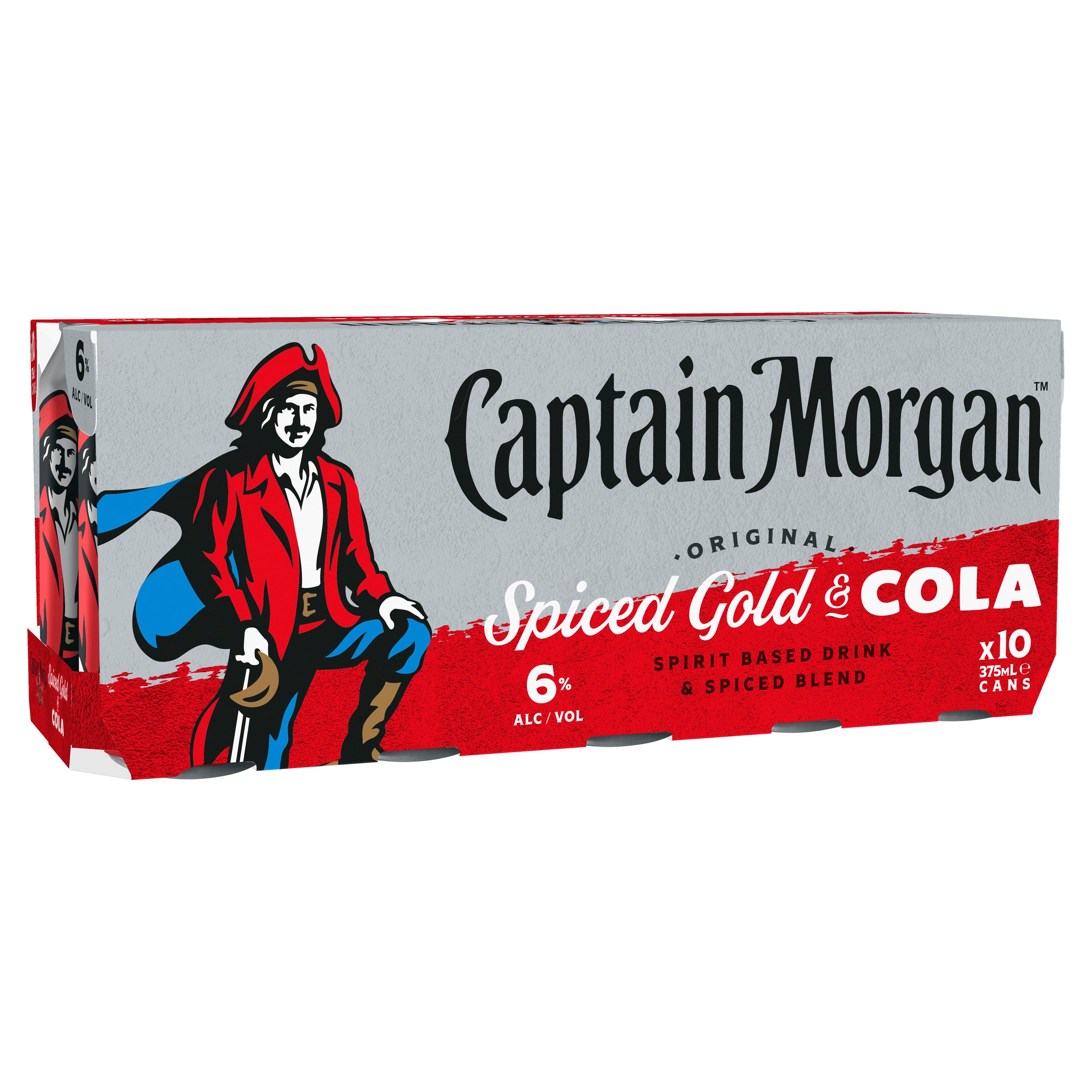 Captain Morgan Original Spiced Gold & Cola 10 Pack Can 375mL - Harry's Liquor