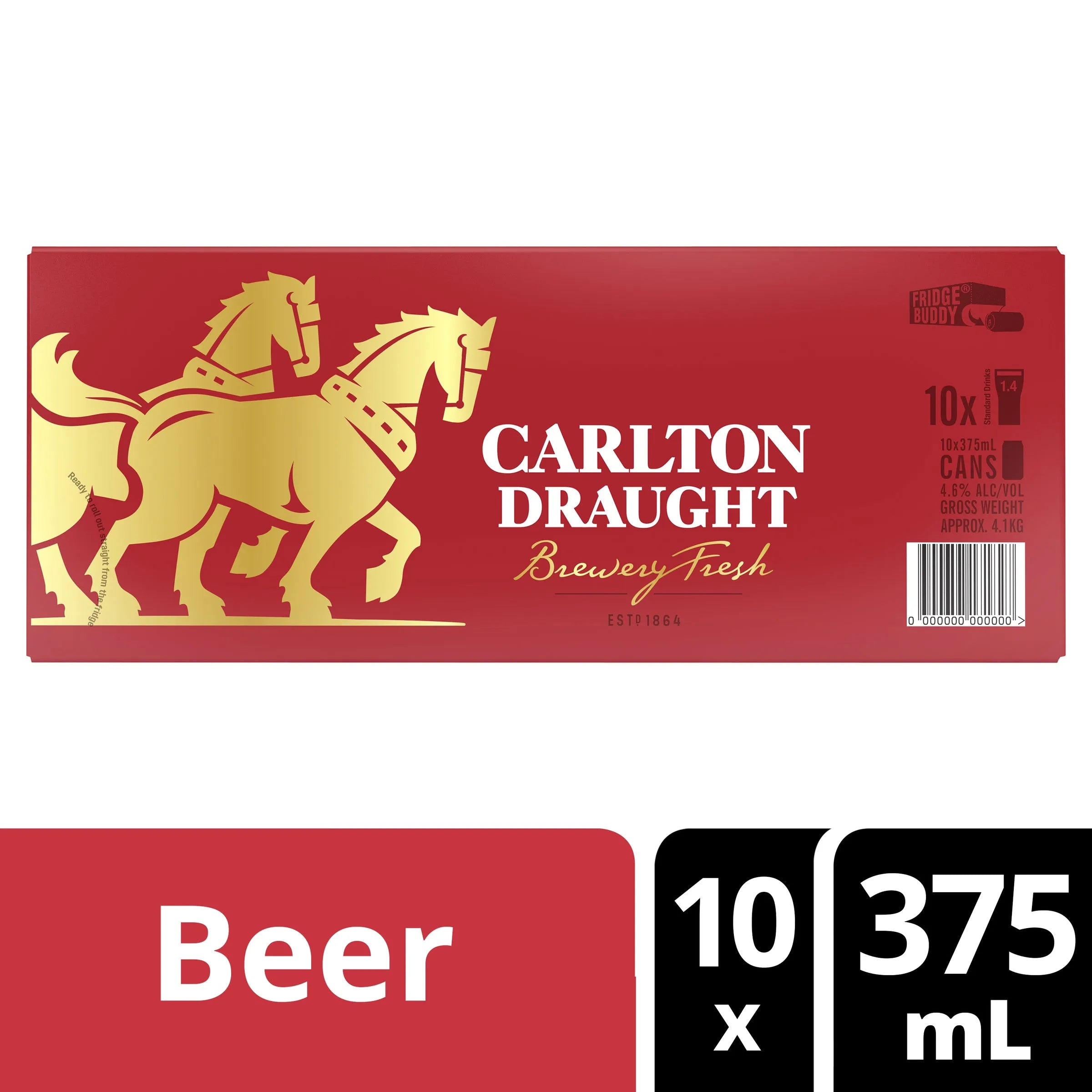 Carlton Draught 10 Pack Can 375mL - Harry's Liquor