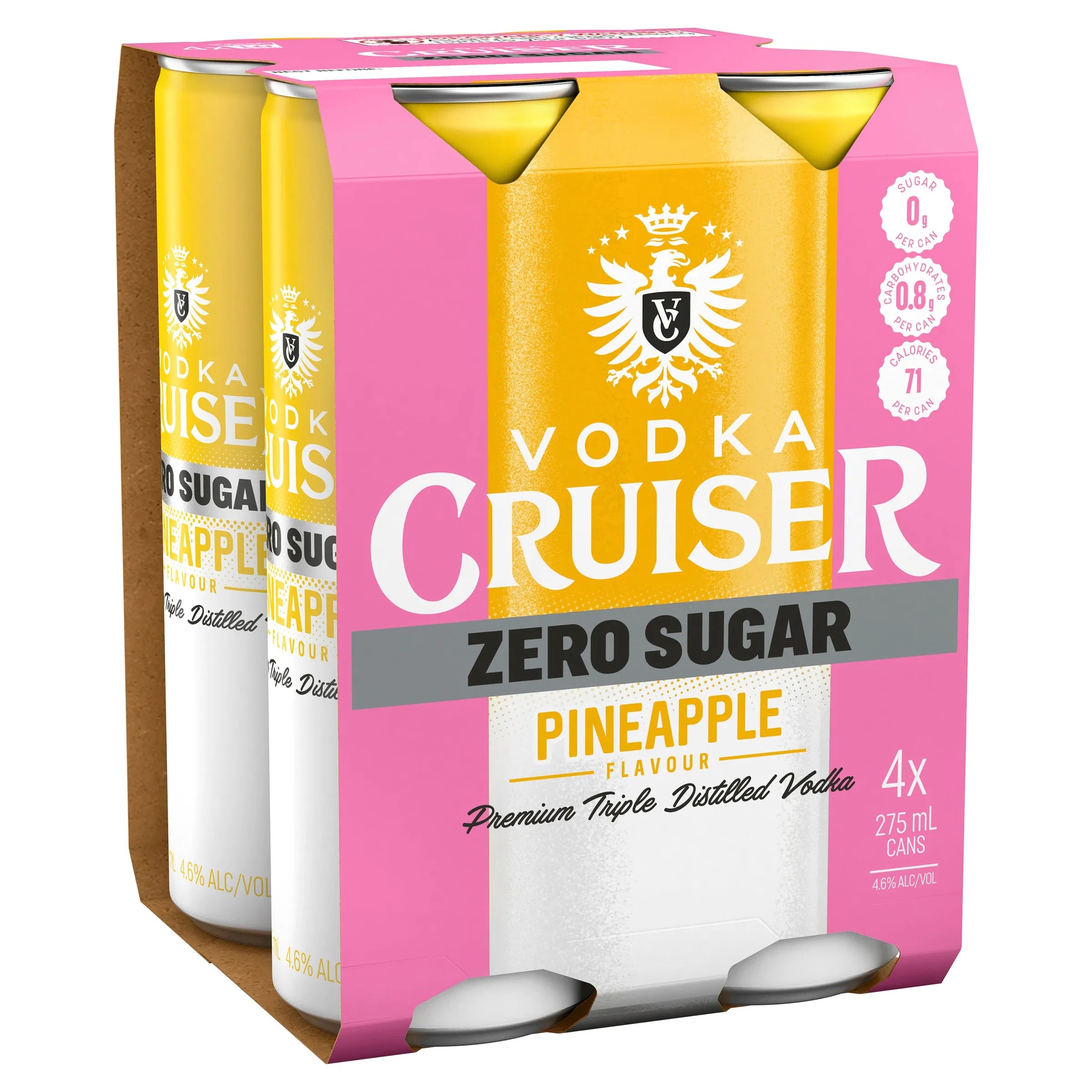 Vodka Cruiser Zero Sugar Pineapple Can 275mL