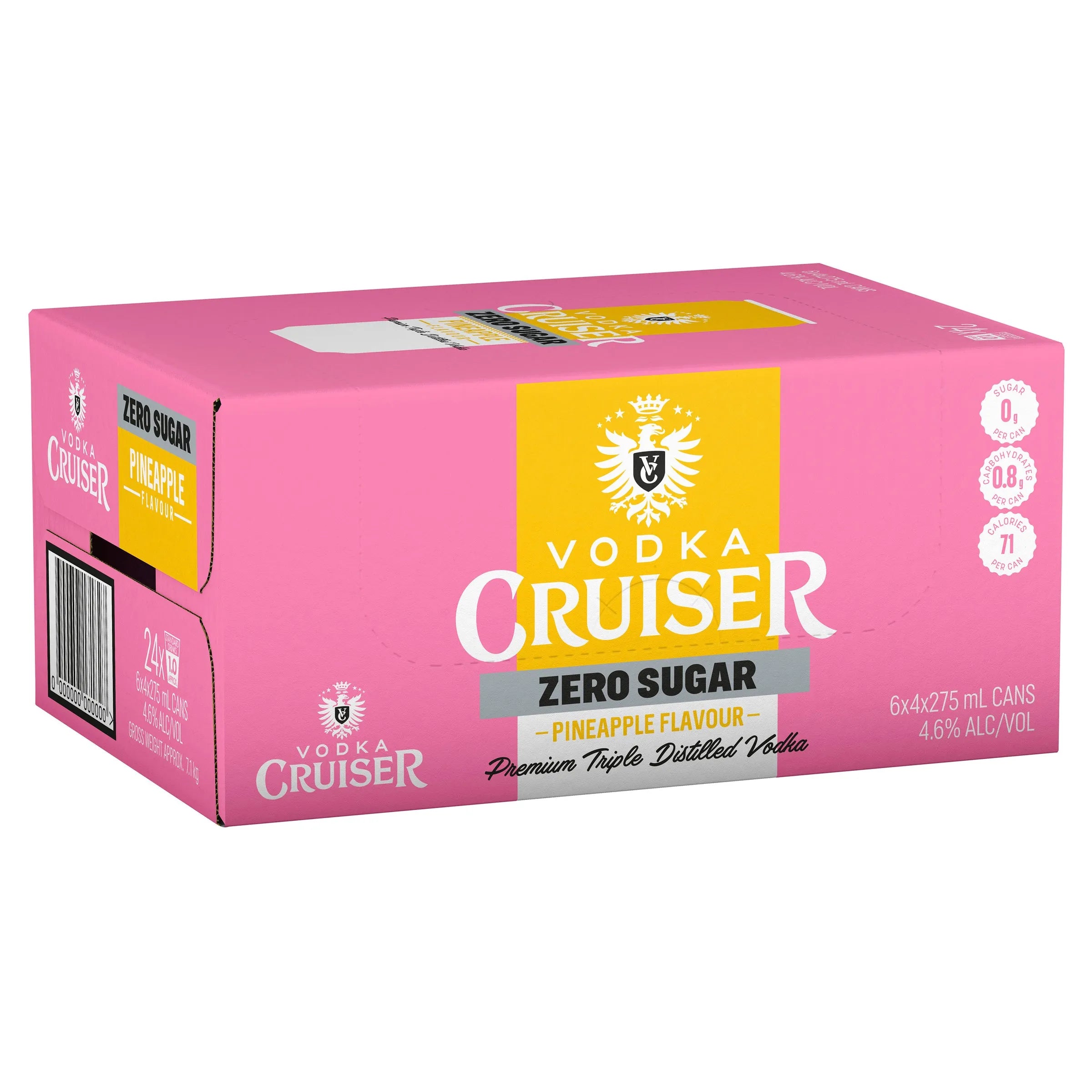 Vodka Cruiser Zero Sugar Pineapple Can 275mL