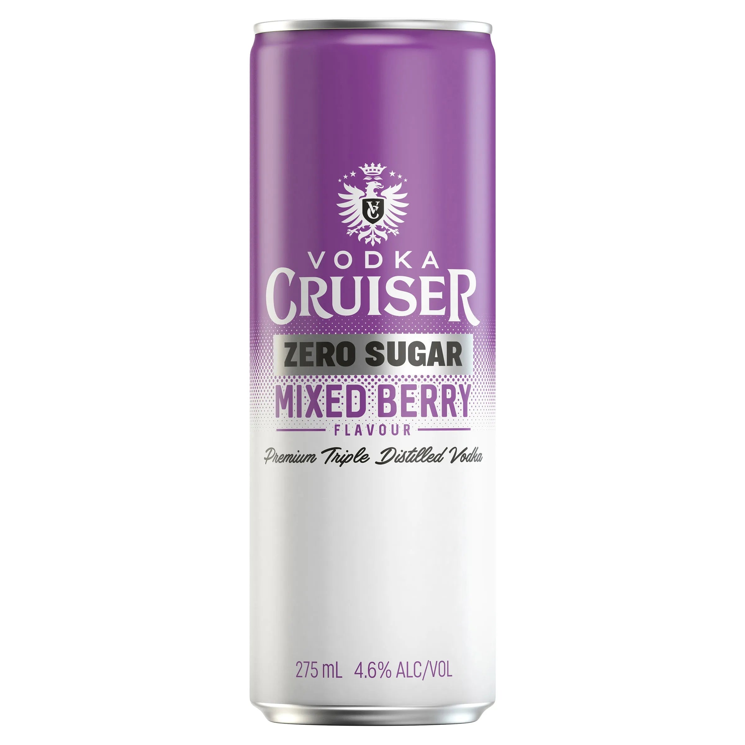 Vodka Cruiser Zero Sugar Mixed Berry Can 275mL