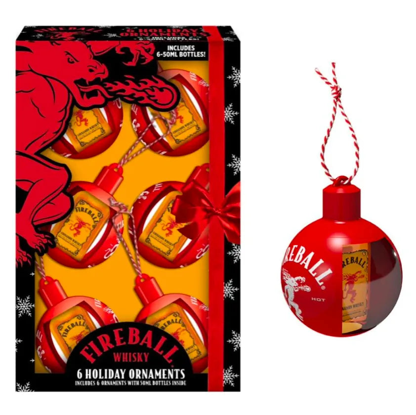 Fireball Cinnamon Whiskey Ornament 6 Pack 50mL - Harry's Liquor