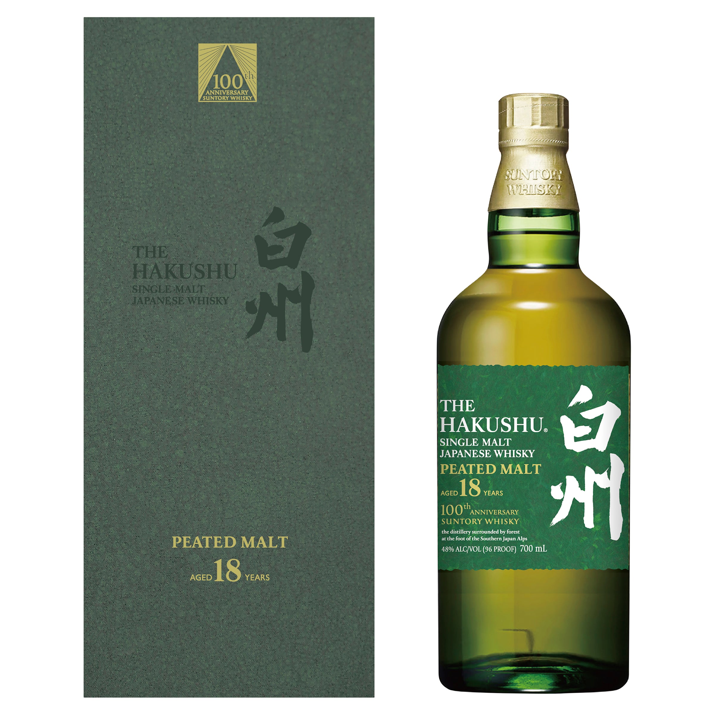 Hakushu 18 Year Old Single Malt Japanese Whisky 100th Anniversary Edition 700mL