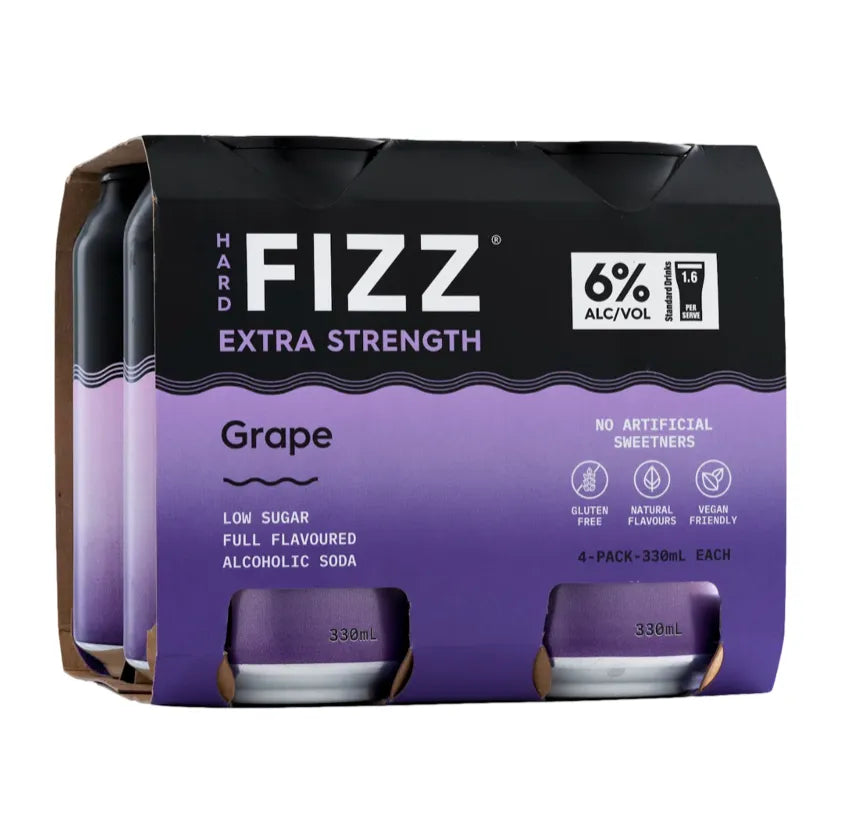 Hard Fizz Extra Strength Grape Seltzer Can 330mL - Harry's Liquor