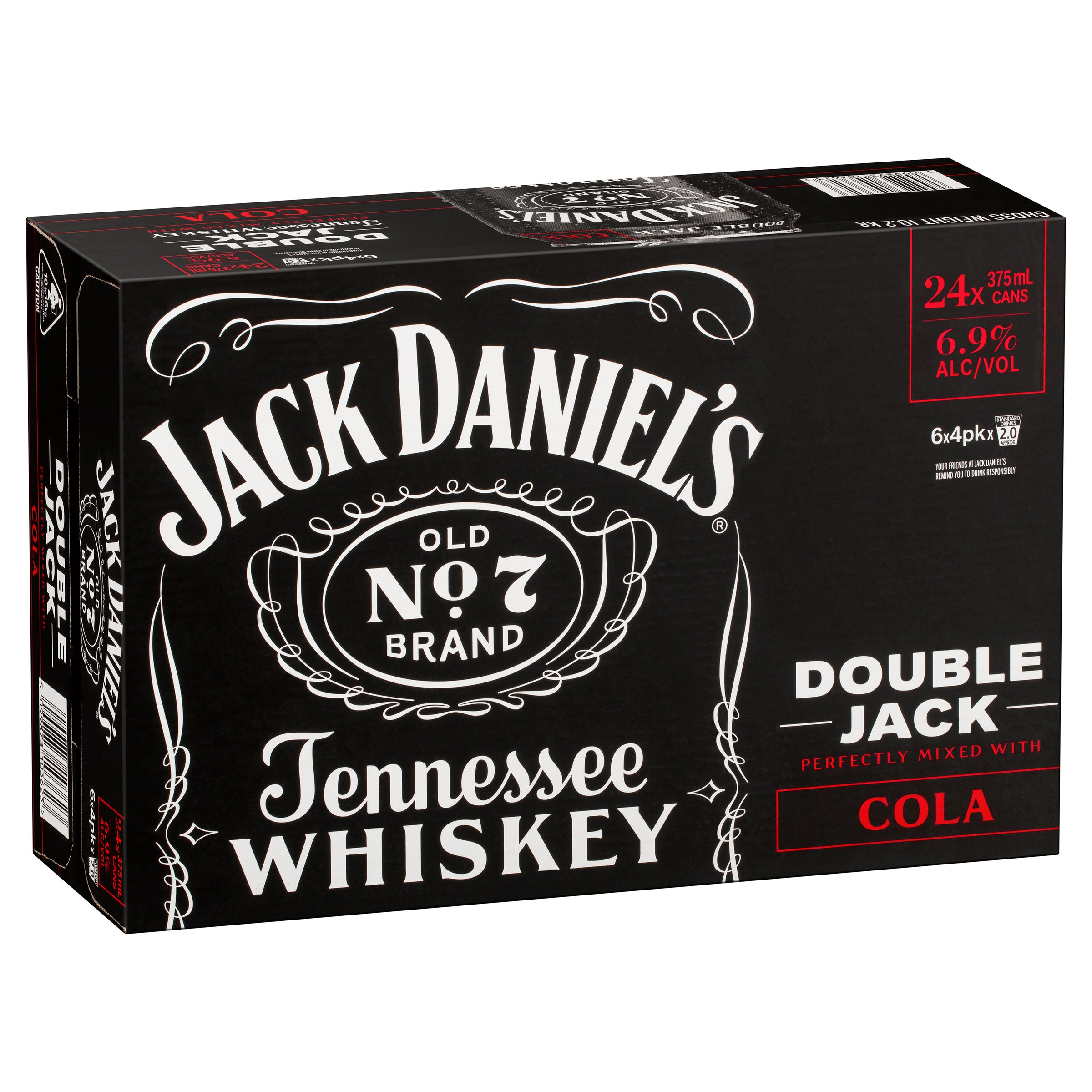 Jack Daniel's Tennessee Whiskey Double Jack & Cola Can 375mL - Harry's Liquor