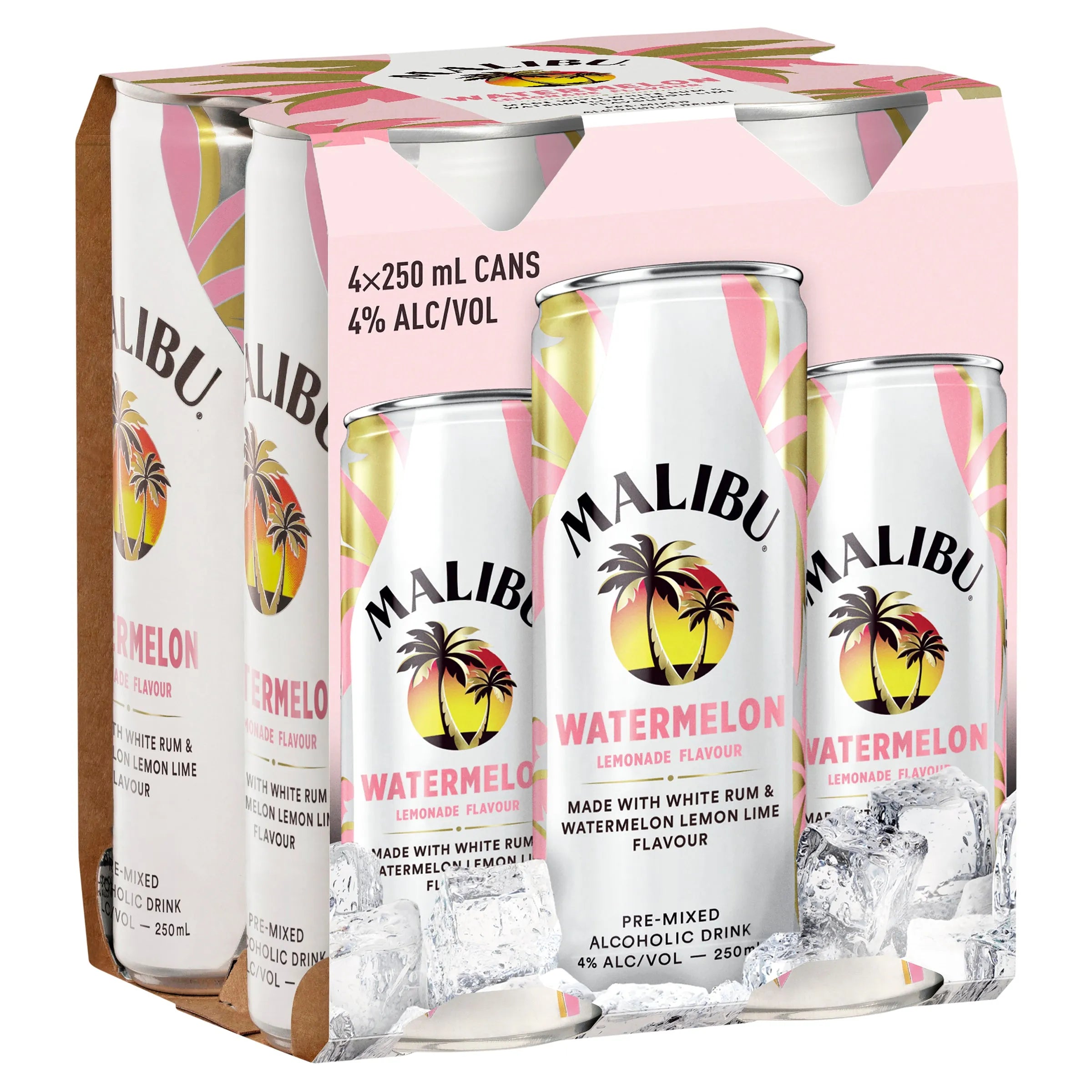 Malibu Rum & Watermelon Lemonade Can 250mL - Harry's Liquor