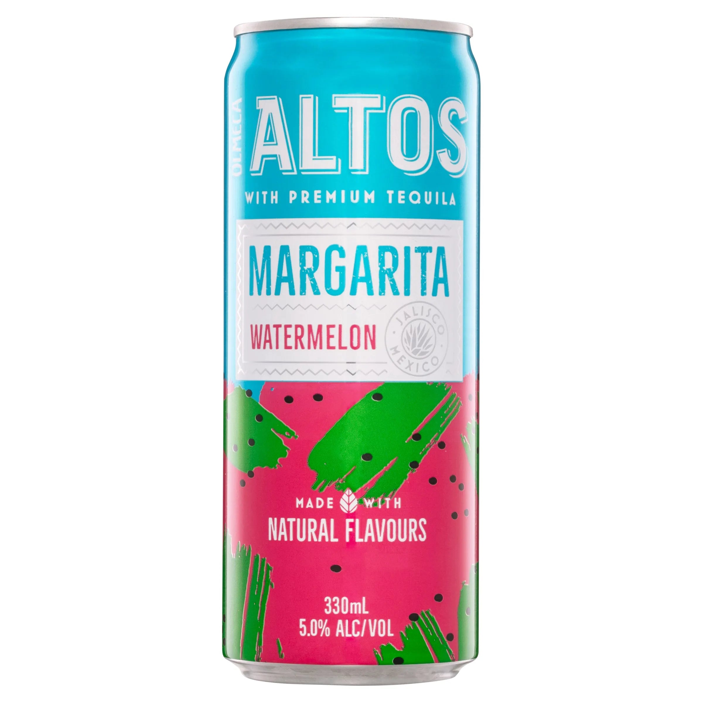 Olmeca Altos Watermelon Margarita Can 330mL - Harry's Liquor