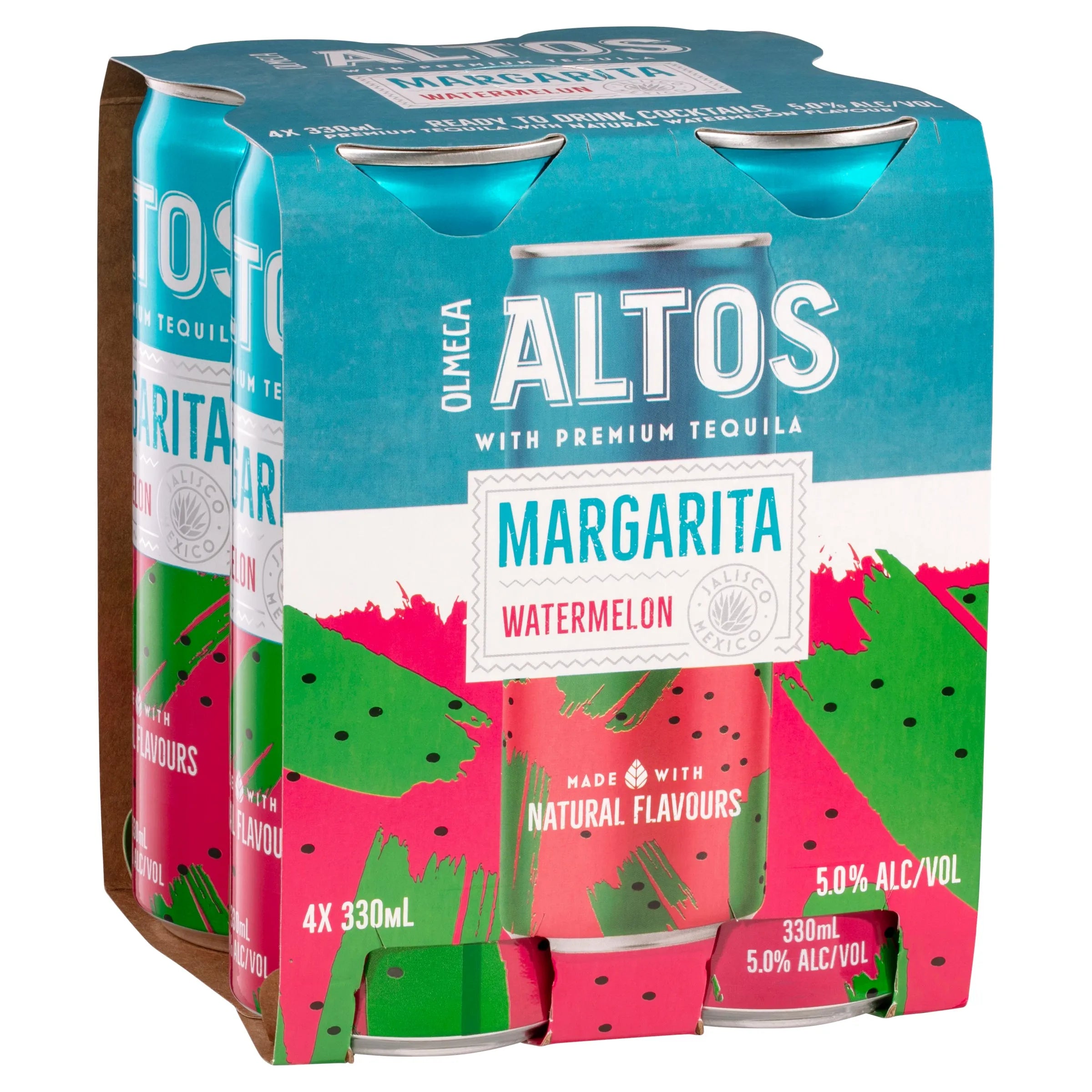 Olmeca Altos Watermelon Margarita Can 330mL - Harry's Liquor