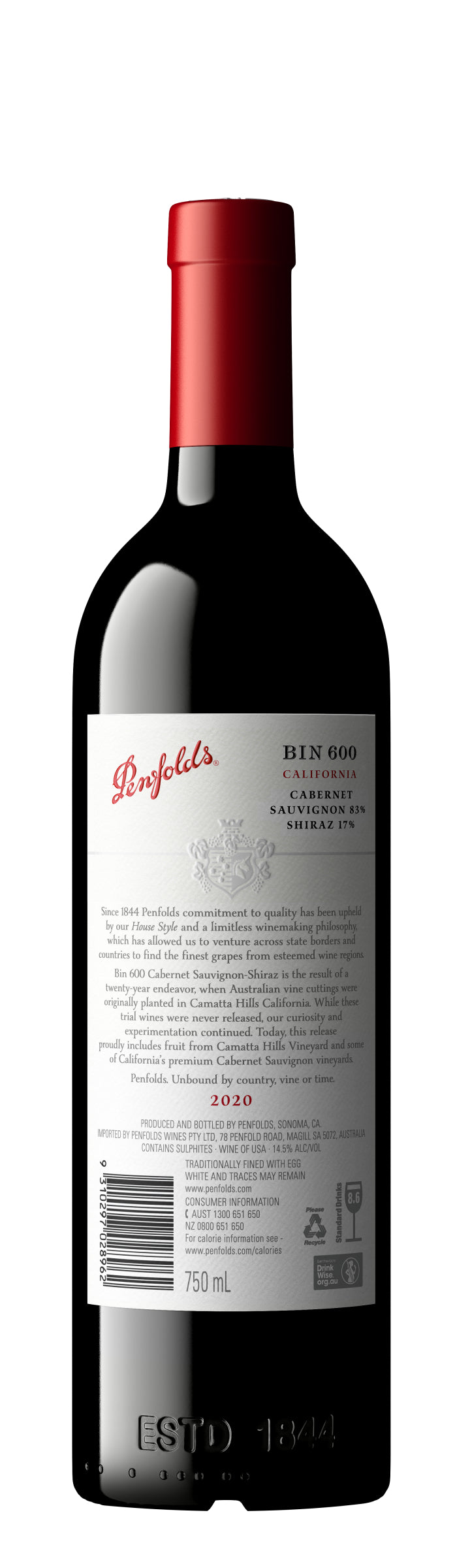 Penfolds Bin 600 California Cabernet Shiraz 2020 - Harry's Liquor