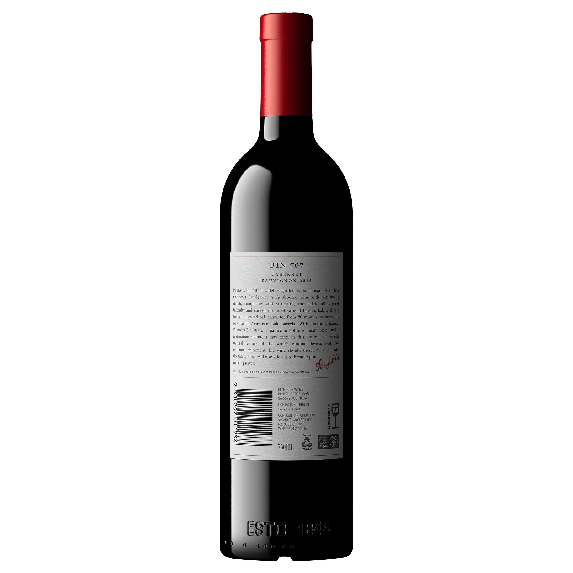 Penfolds Bin 707 Cabernet Sauvignon 2015 - Harry's Liquor