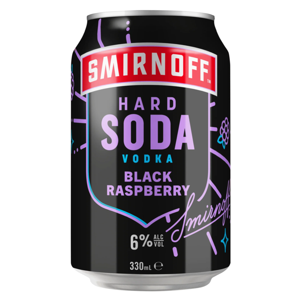 Smirnoff Hard Soda Black Raspberry 6% Can 330mL - Harry's Liquor