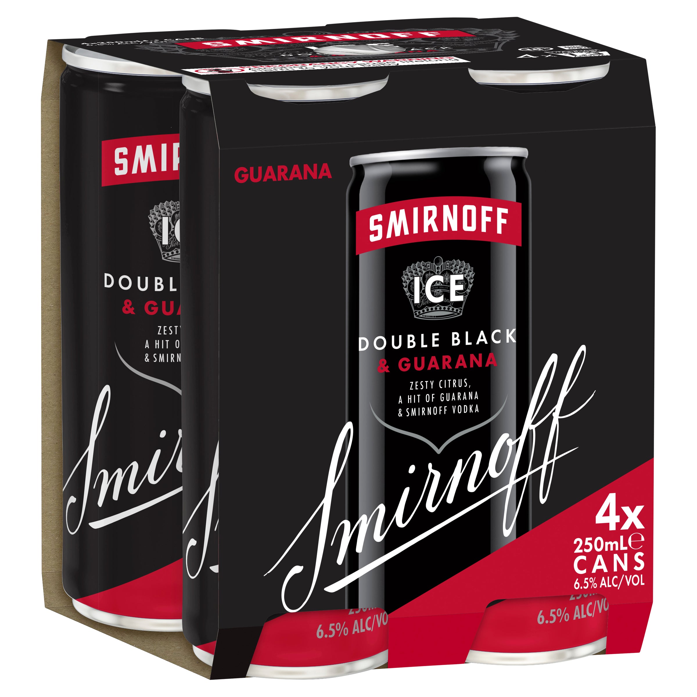 Smirnoff Ice Double Black & Guarana Can 250mL - Harry's Liquor