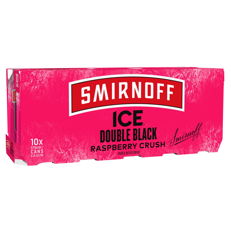 Smirnoff Ice Double Black Raspberry Crush Vodka 6.5% 10 Pack Can 375mL - Harry's Liquor