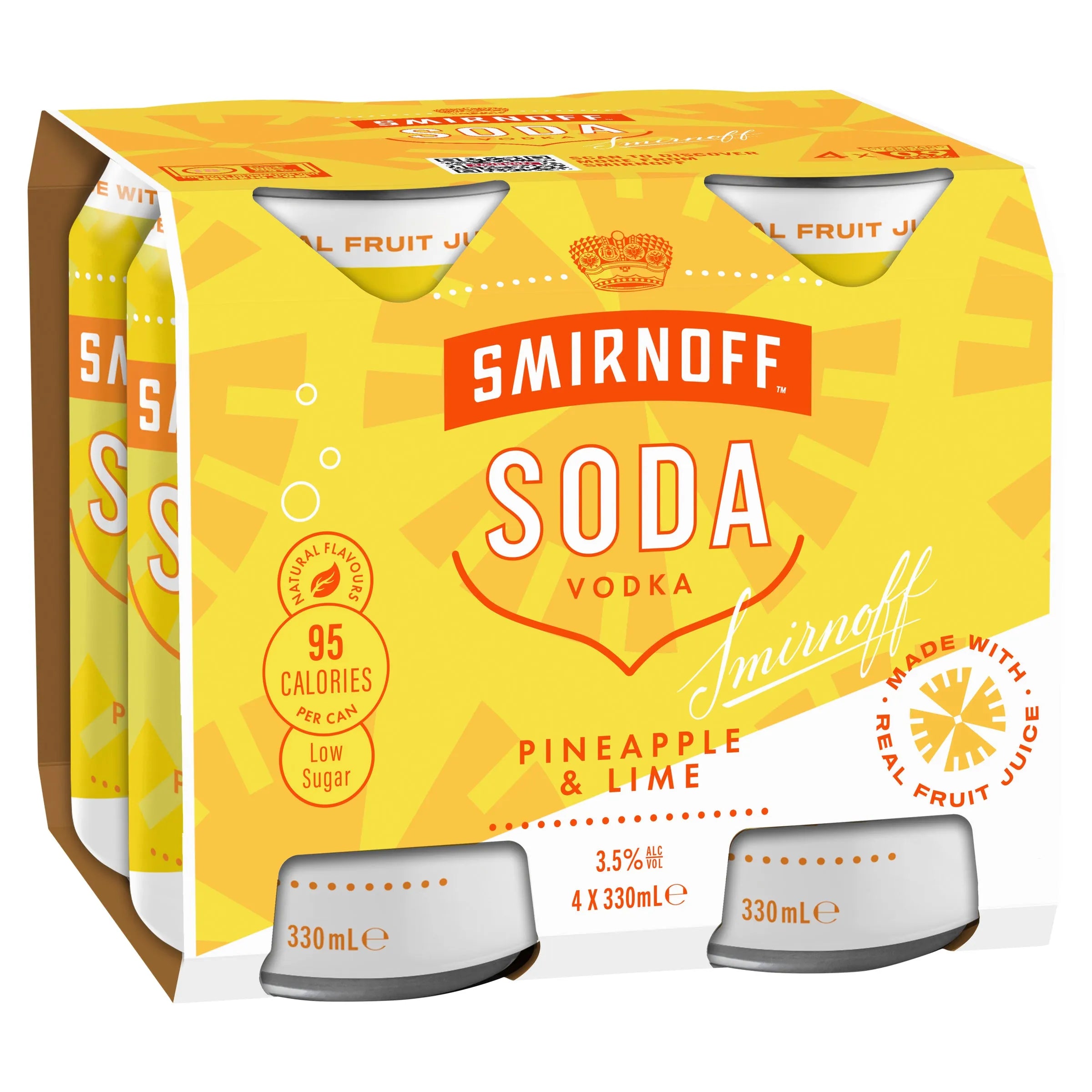 Smirnoff Soda Pineapple & Lime Can 330mL - Harry's Liquor