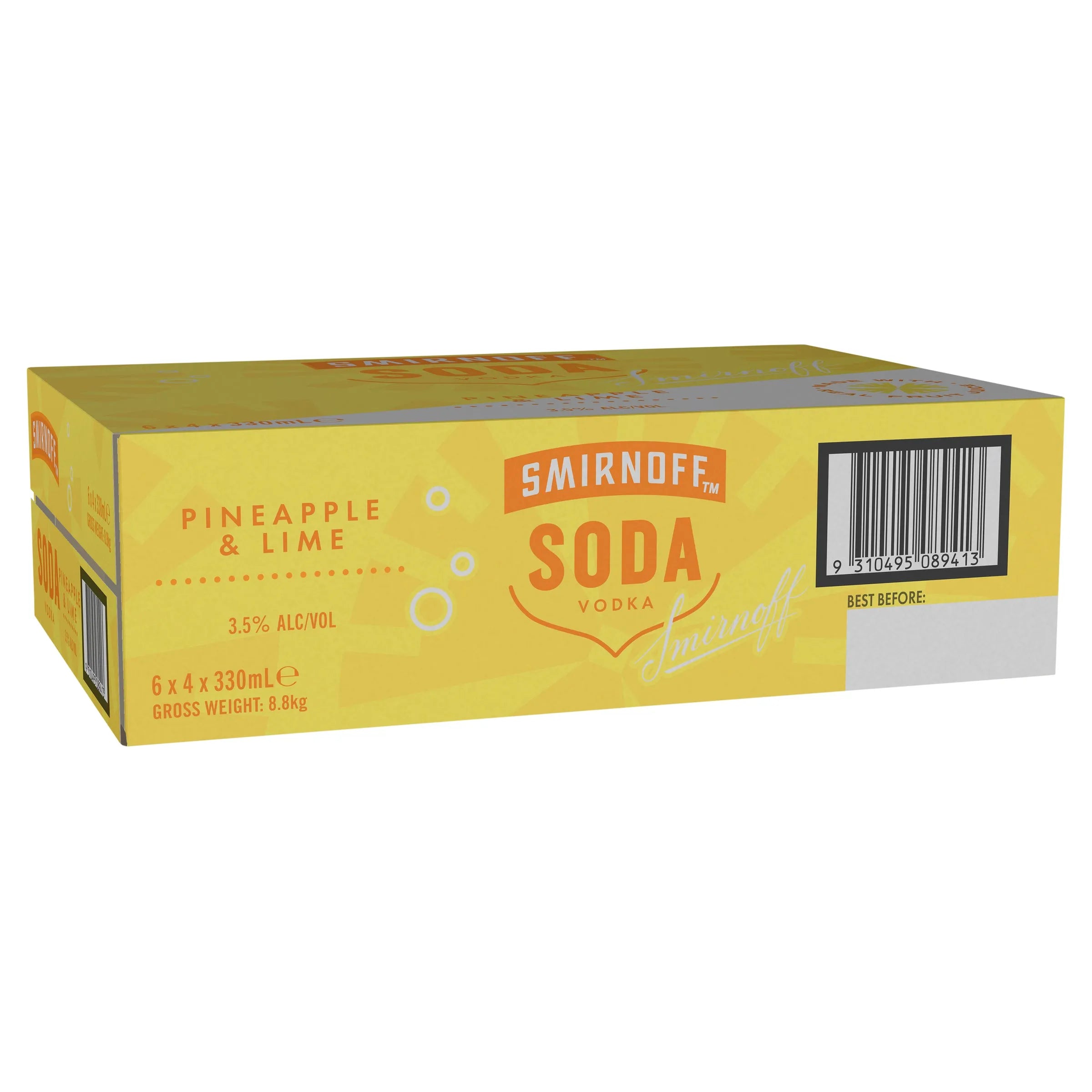 Smirnoff Soda Pineapple & Lime Can 330mL - Harry's Liquor