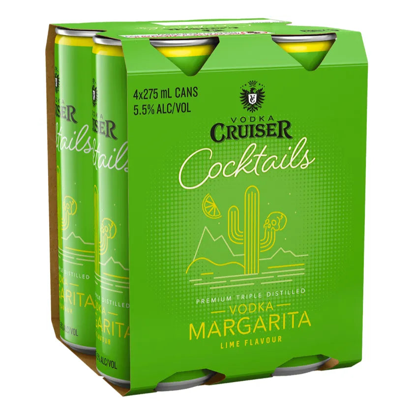 Vodka Cruiser Cocktails Lime Margarita Can 275mL - Harry's Liquor