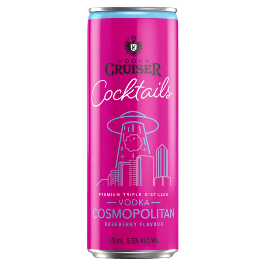 Vodka Cruiser Cocktails Raspberry Cosmopolitan Can 275mL - Harry's Liquor