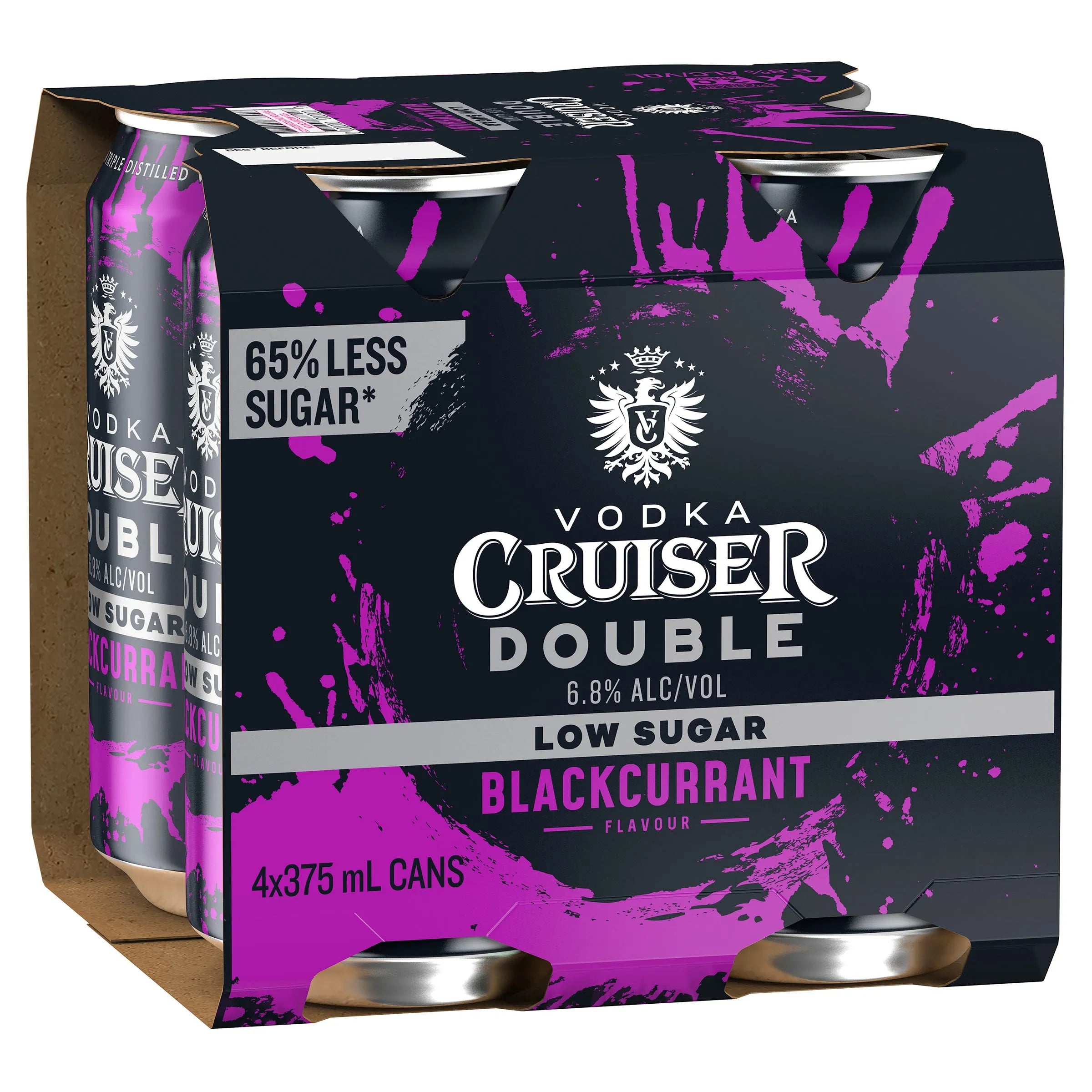 Vodka Cruiser Double Low Sugar Blackcurrant Can 375mL - Harry's Liquor