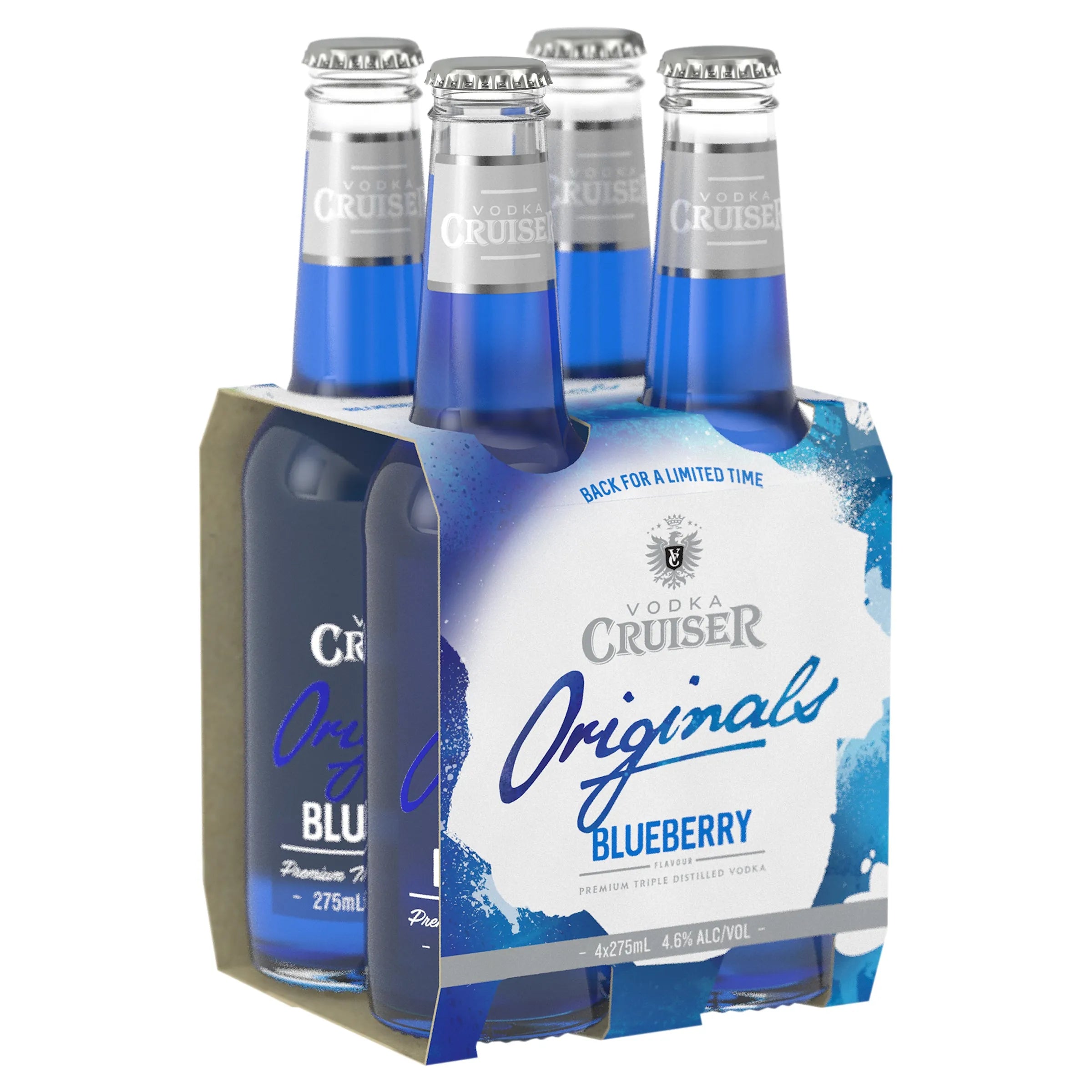 Vodka Cruiser Originals Blueberry Bottle 275mL - Harry's Liquor