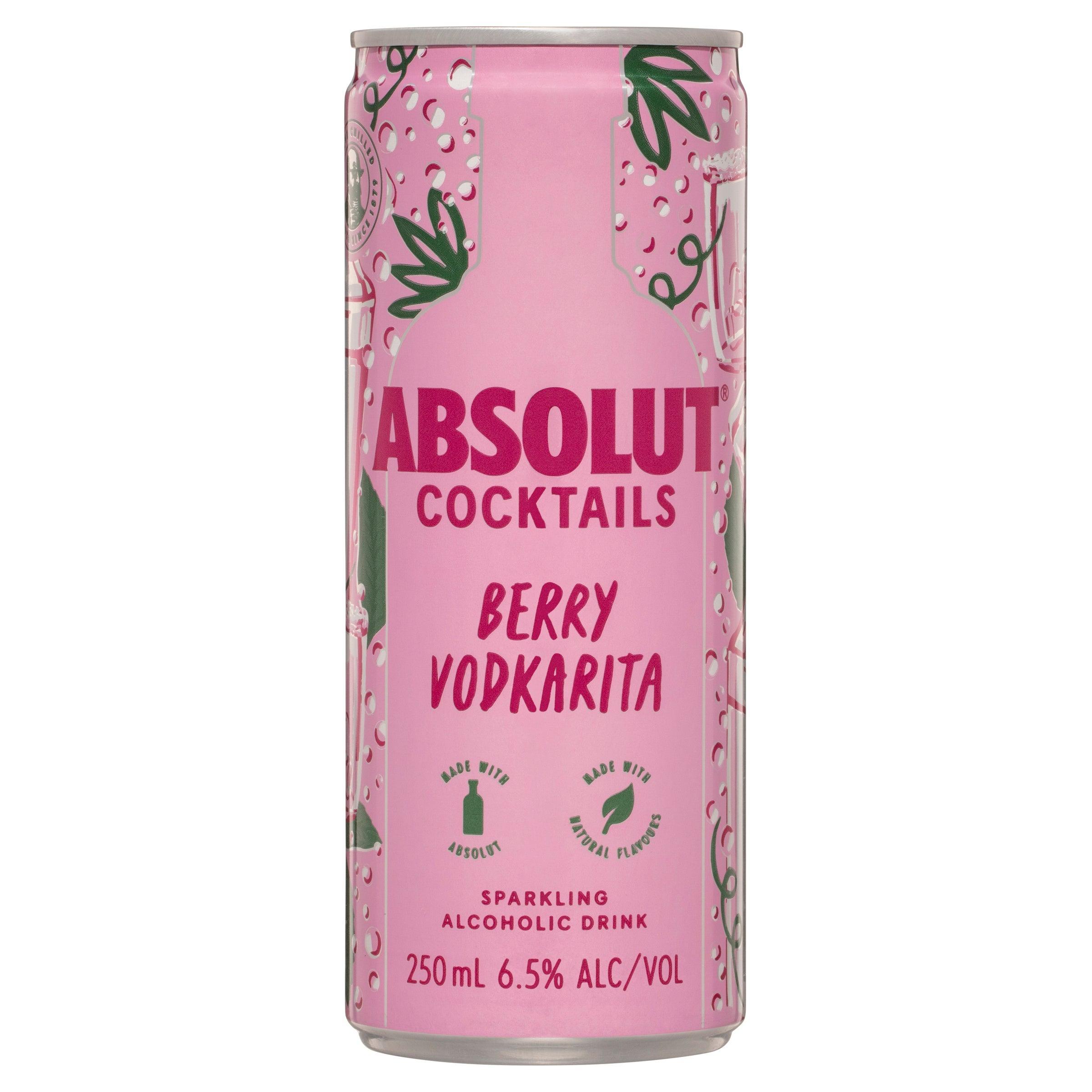 Absolut Cocktails Berry Vodkarita Can 250mL - Harry's Liquor