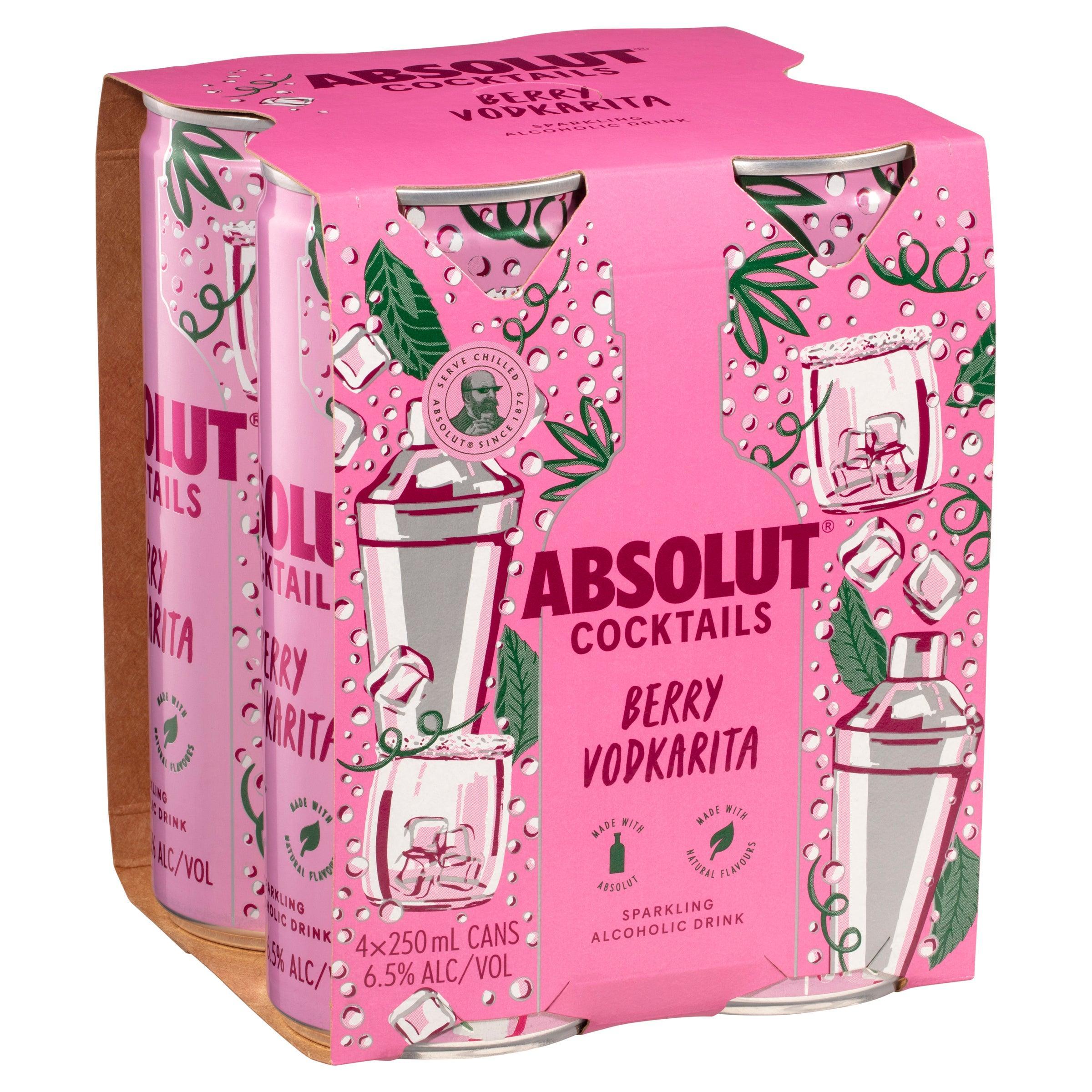 Absolut Cocktails Berry Vodkarita Can 250mL - Harry's Liquor