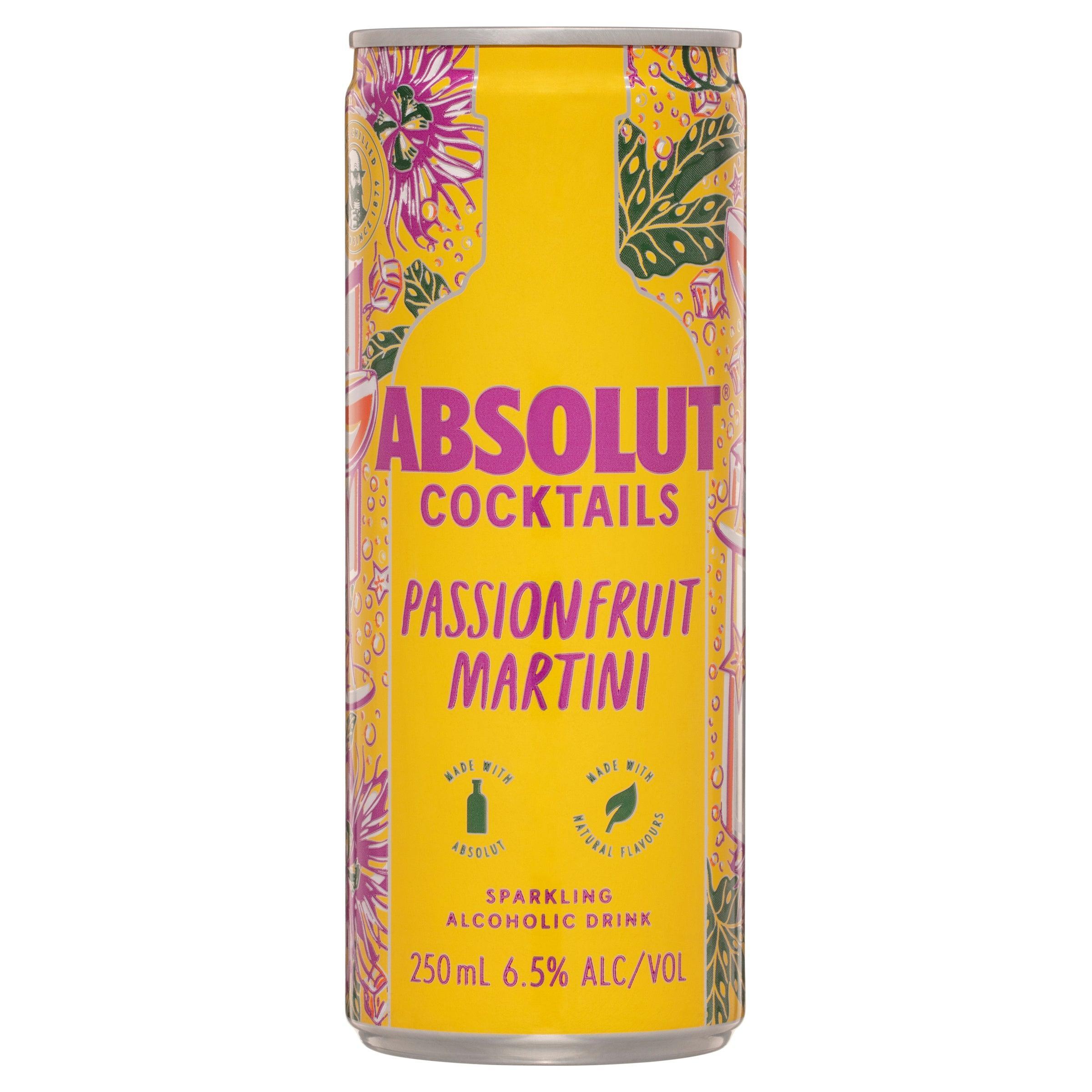 Absolut Cocktails Passionfruit Martini Can 250mL - Harry's Liquor