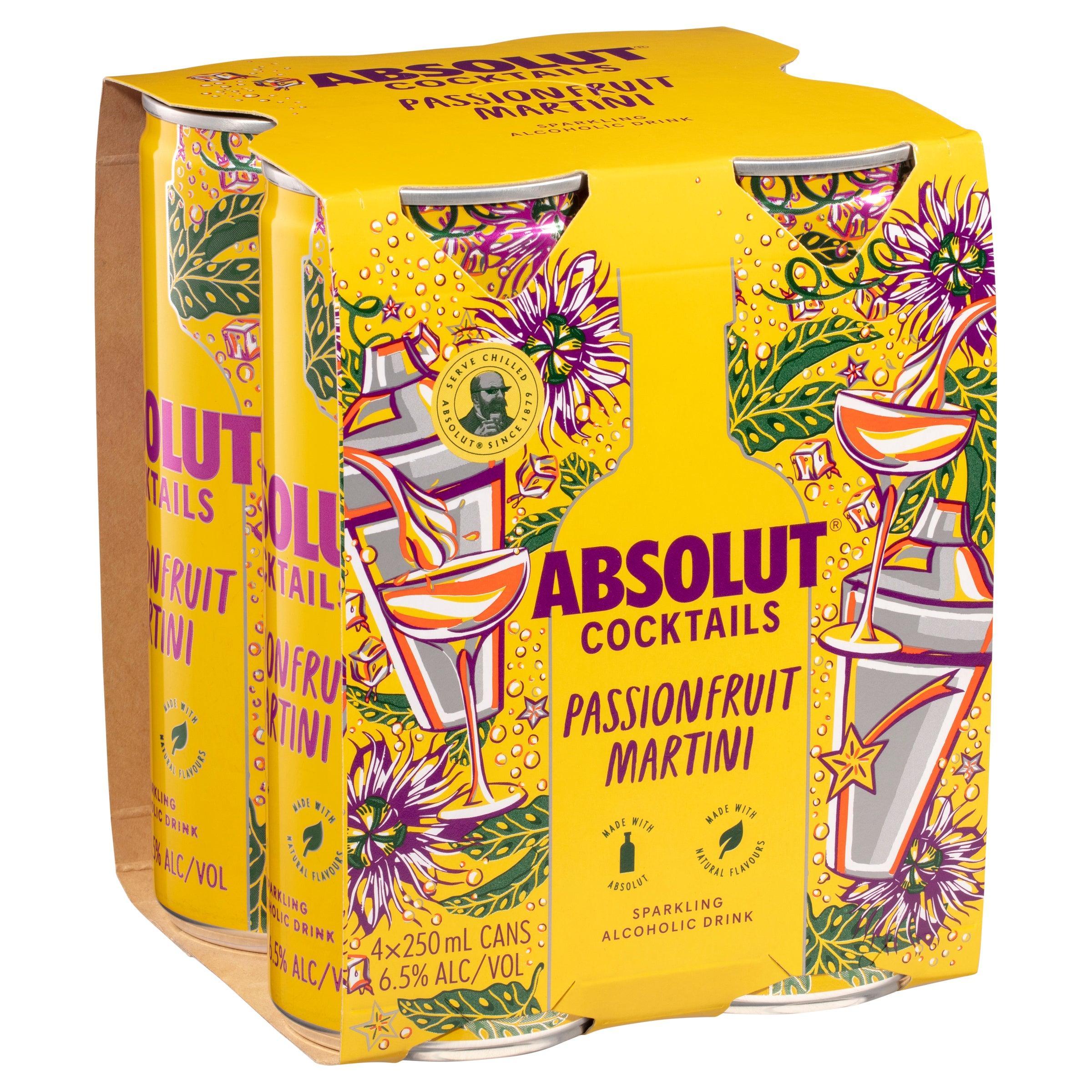 Absolut Cocktails Passionfruit Martini Can 250mL - Harry's Liquor