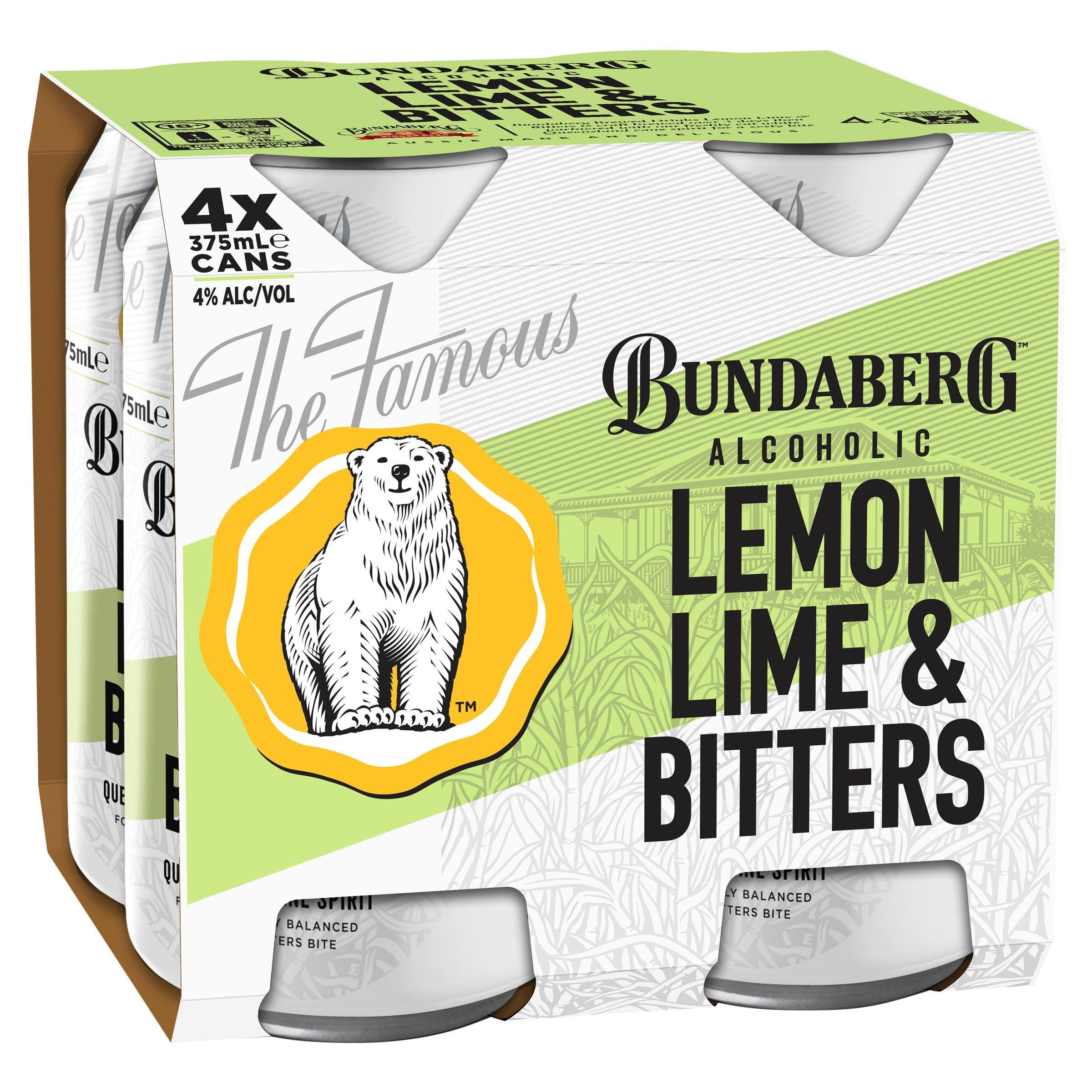 Bundaberg Alcoholic Lemon Lime & Bitters Can 375mL - Harry's Liquor