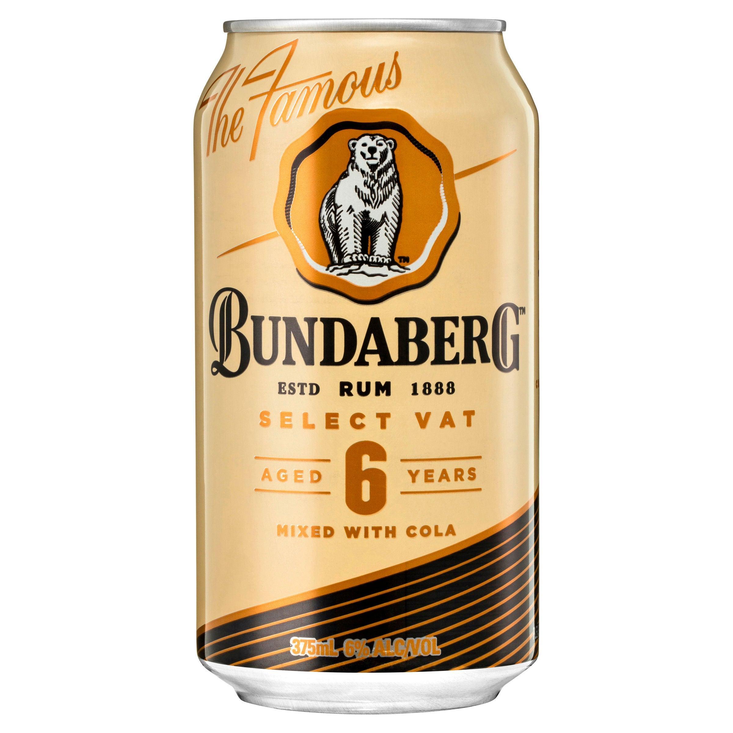 Bundaberg Select Vat Rum & Cola Can 375mL - Harry's Liquor