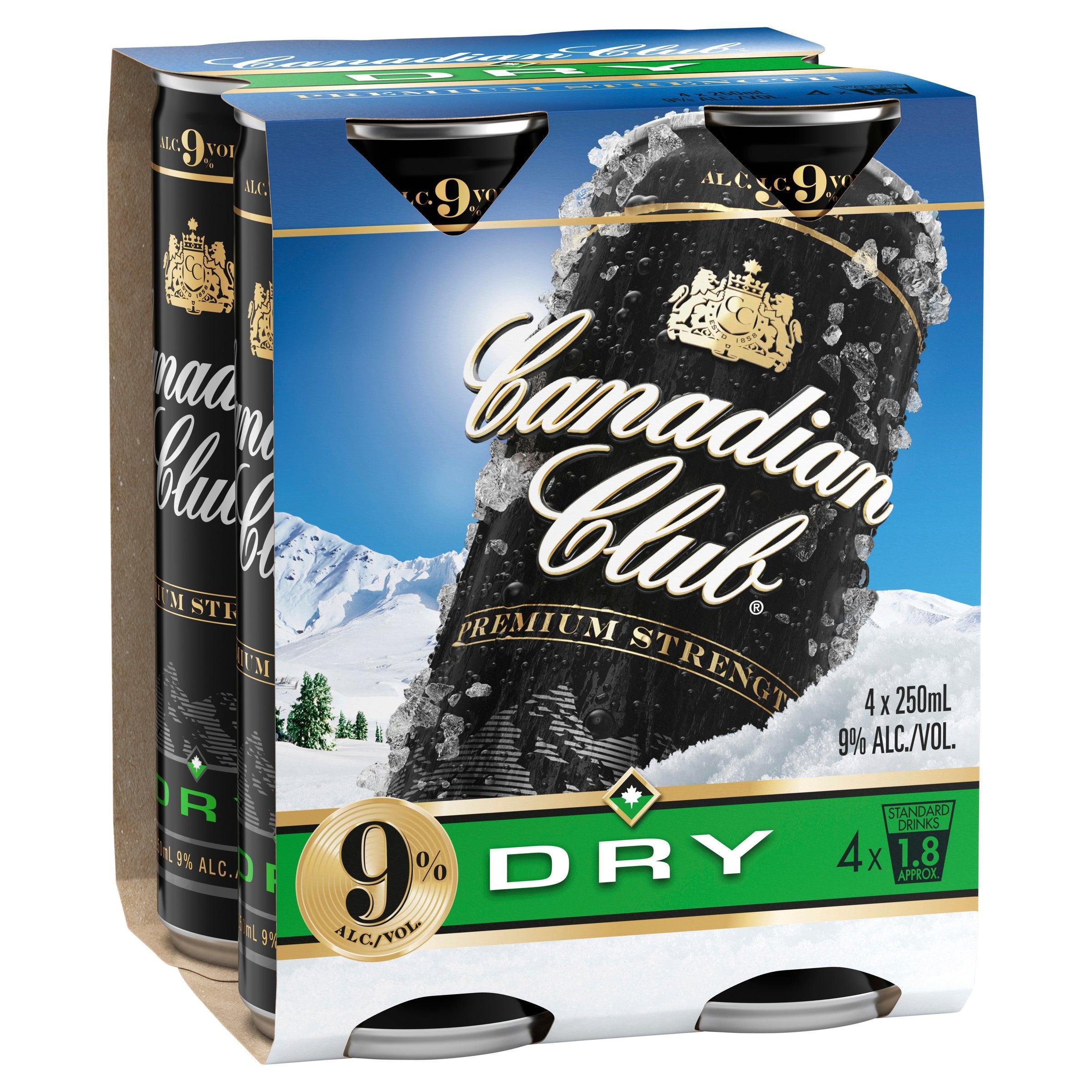 Canadian Club Premium Whisky & Dry 9% Can 250mL - Harry's Liquor