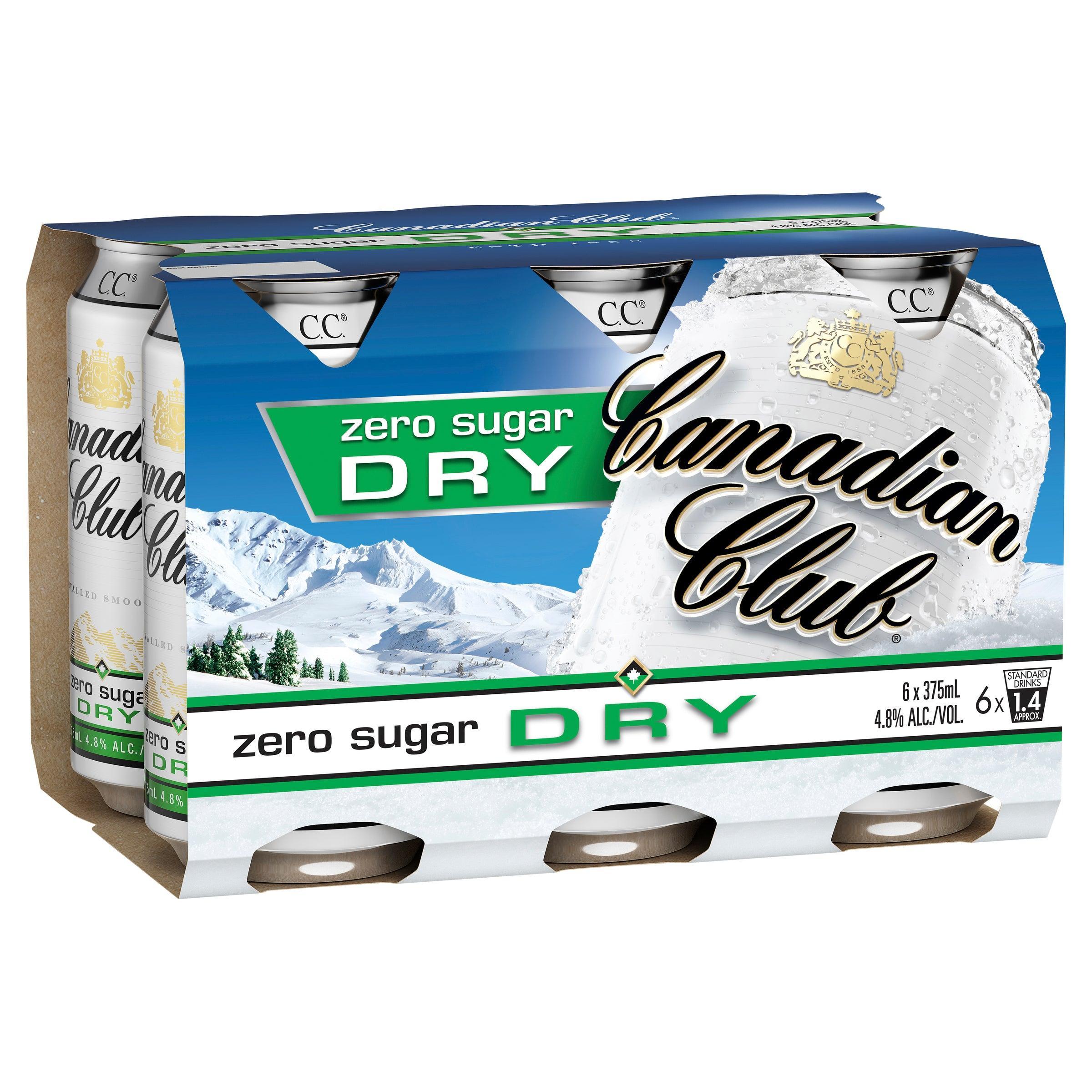 Canadian Club Whisky & Zero Sugar Dry Can 375mL - Harry's Liquor