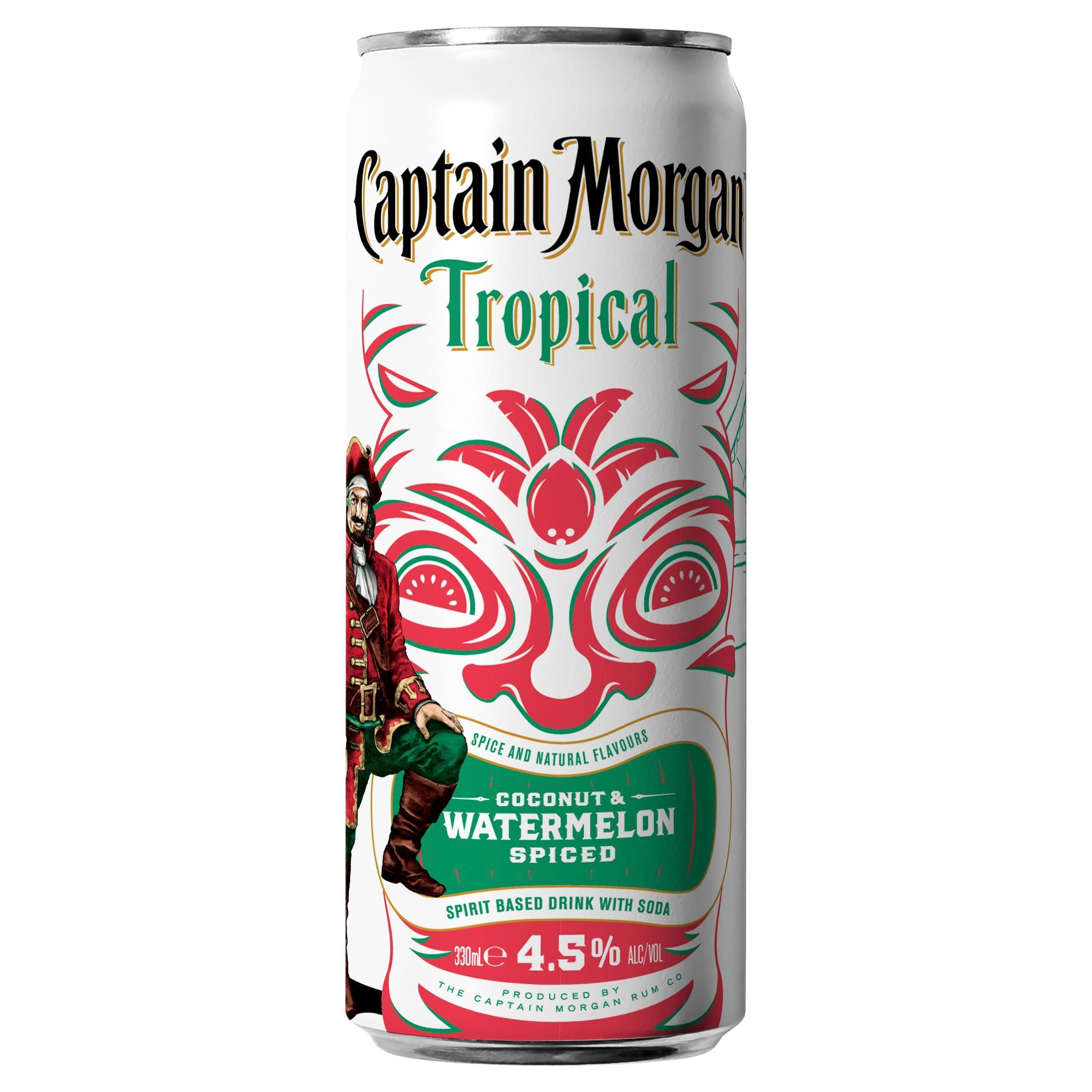 Captain Morgan Tropical Coconut & Watermelon Can 330mL - Harry's Liquor