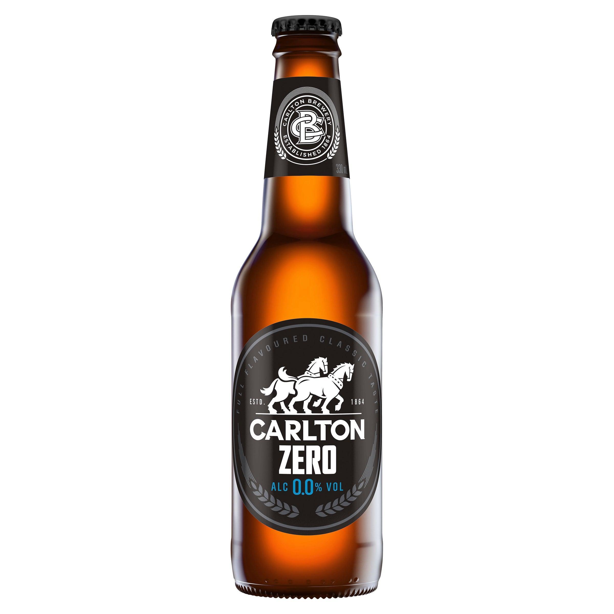 Carlton Zero Non Alcoholic Beer Bottle 330mL - Harry's Liquor