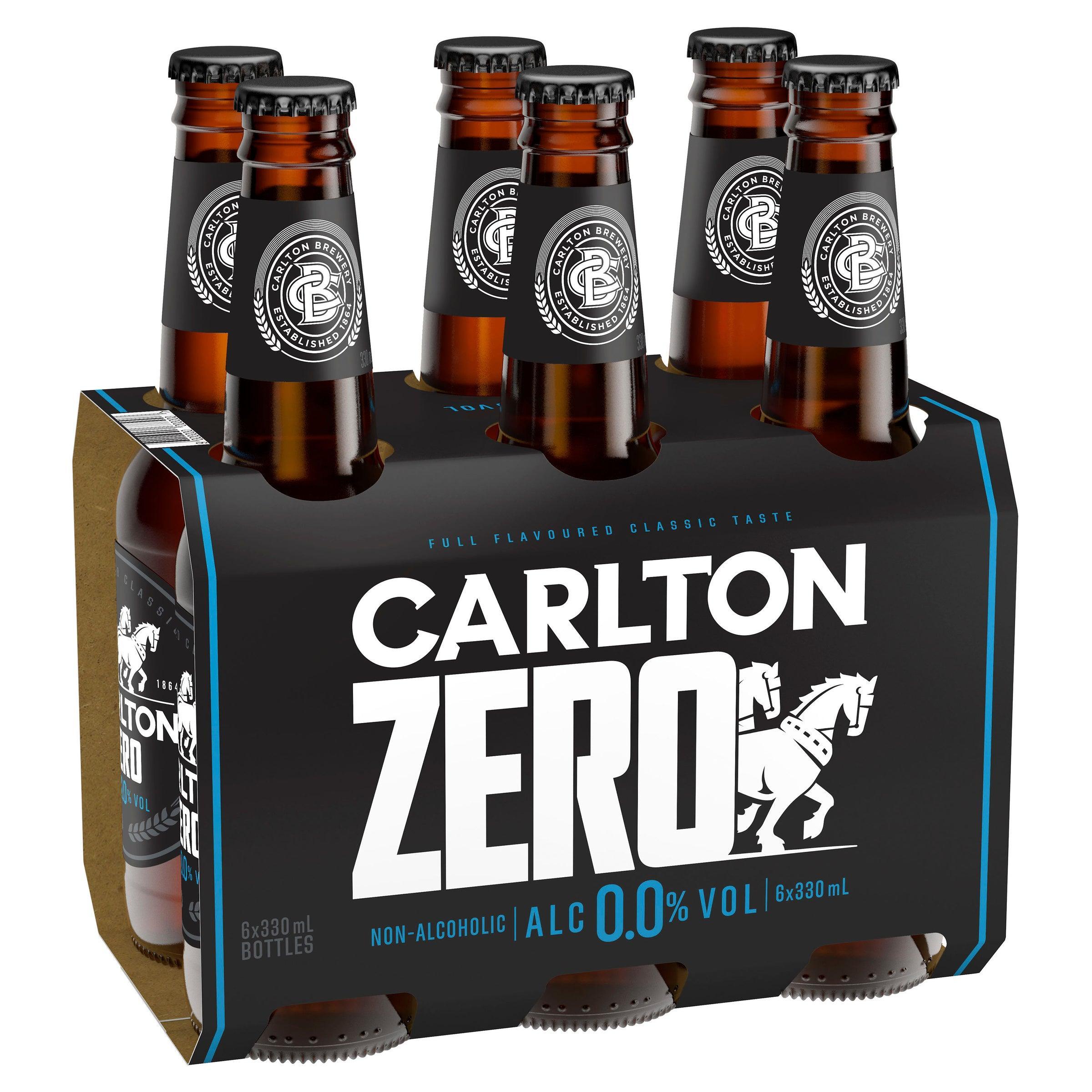 Carlton Zero Non Alcoholic Beer Bottle 330mL - Harry's Liquor