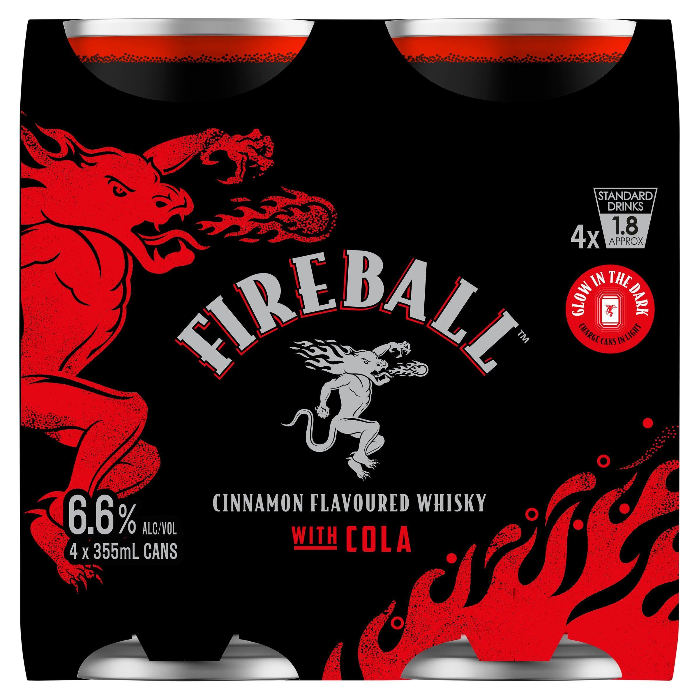 Fireball Cinnamon Whisky & Cola 6.6% Can 355mL - Harry's Liquor