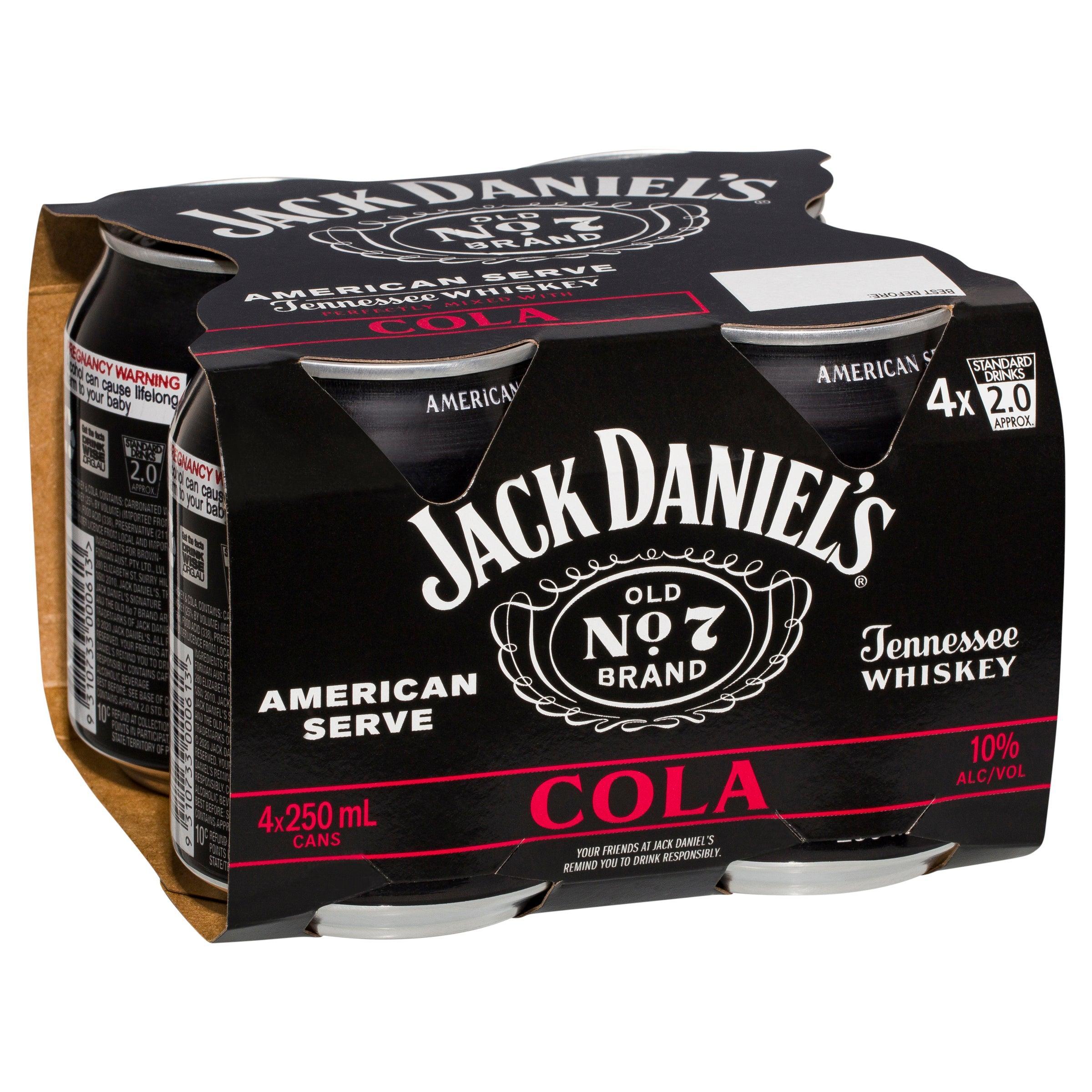 Jack Daniel's American Serve & Cola Can 250mL - Harry's Liquor