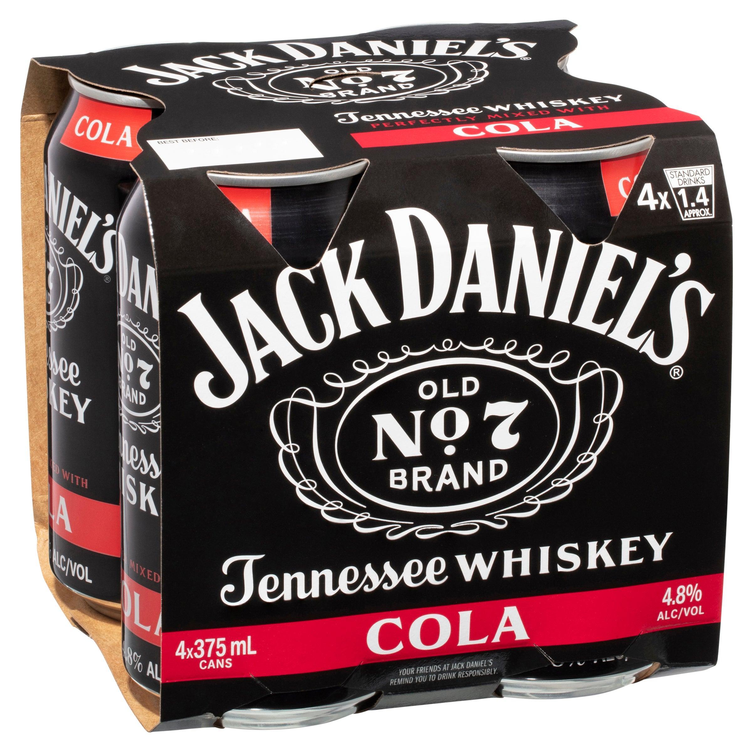 Jack Daniel's Tennessee Whiskey & Cola Can 375mL - Harry's Liquor