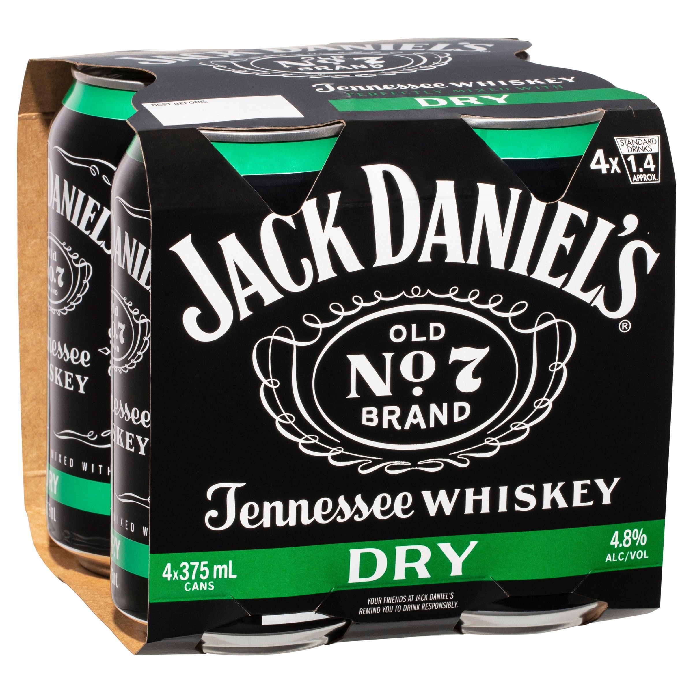 Jack Daniel's Tennessee Whiskey & Dry Can 375mL - Harry's Liquor