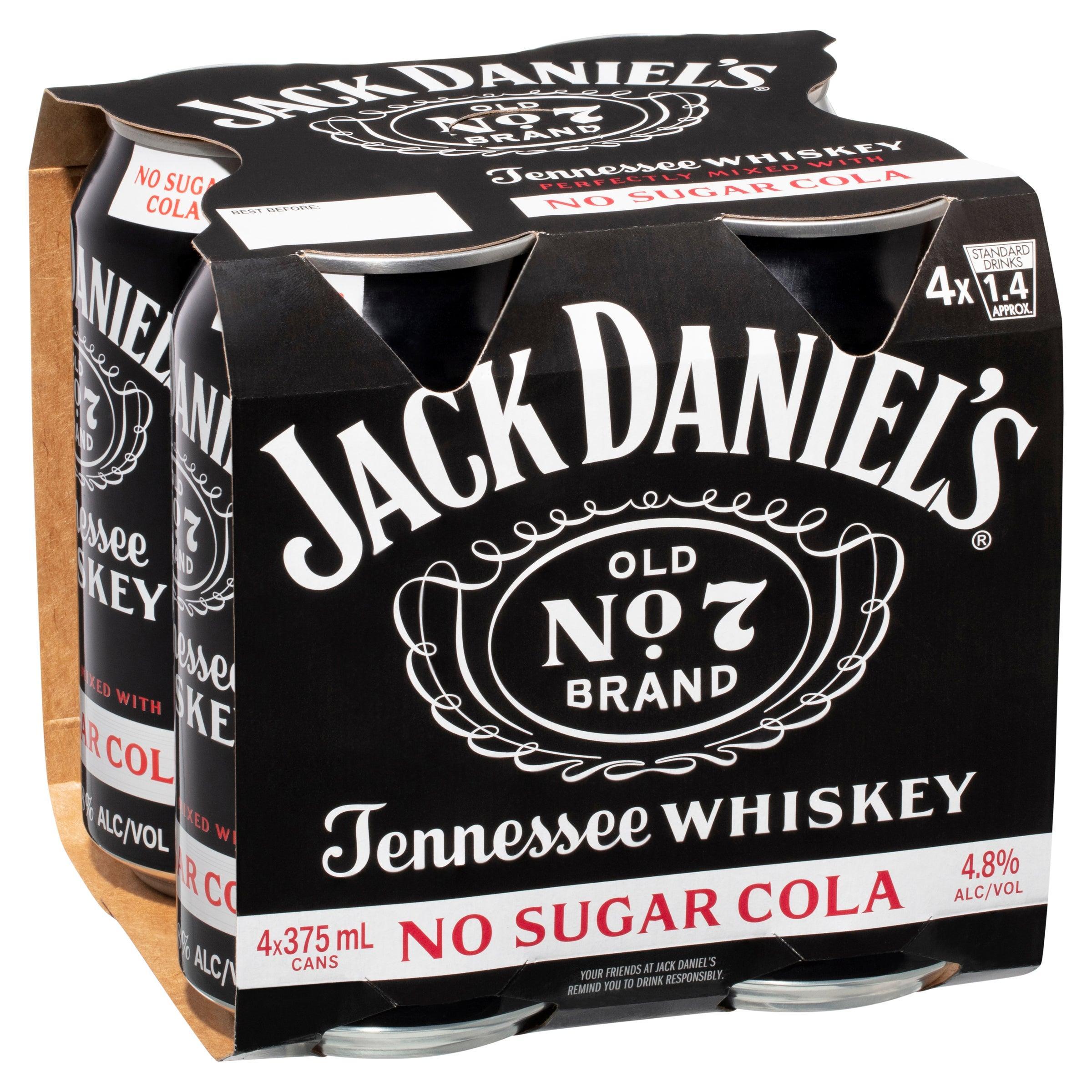 Jack Daniel's Tennessee Whiskey & No Sugar Cola Can 375mL - Harry's Liquor